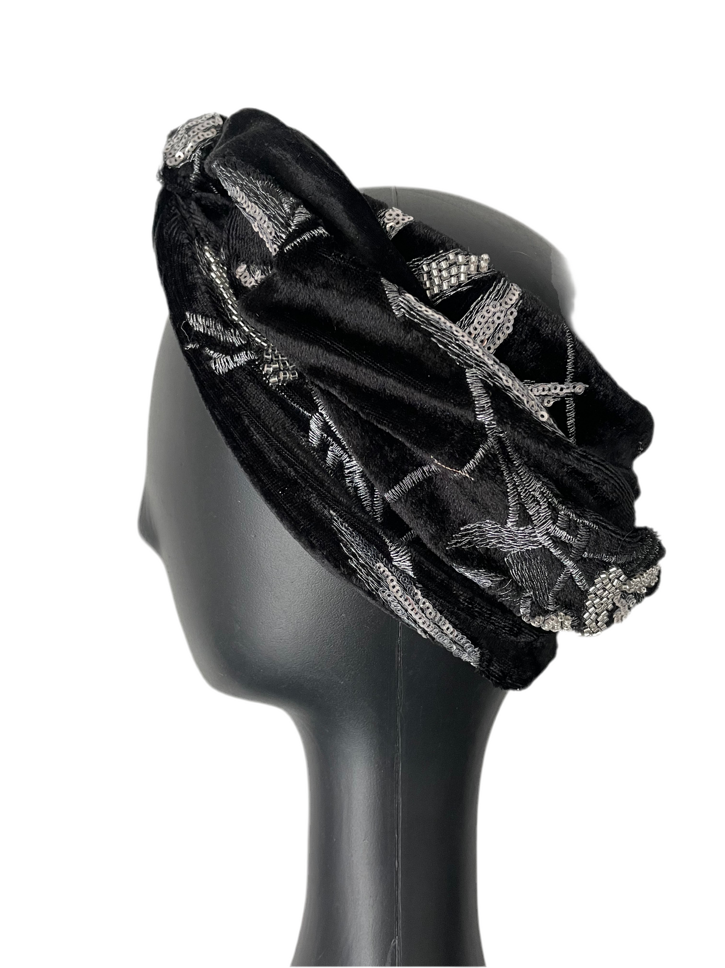Black and Silver Head Wrap
