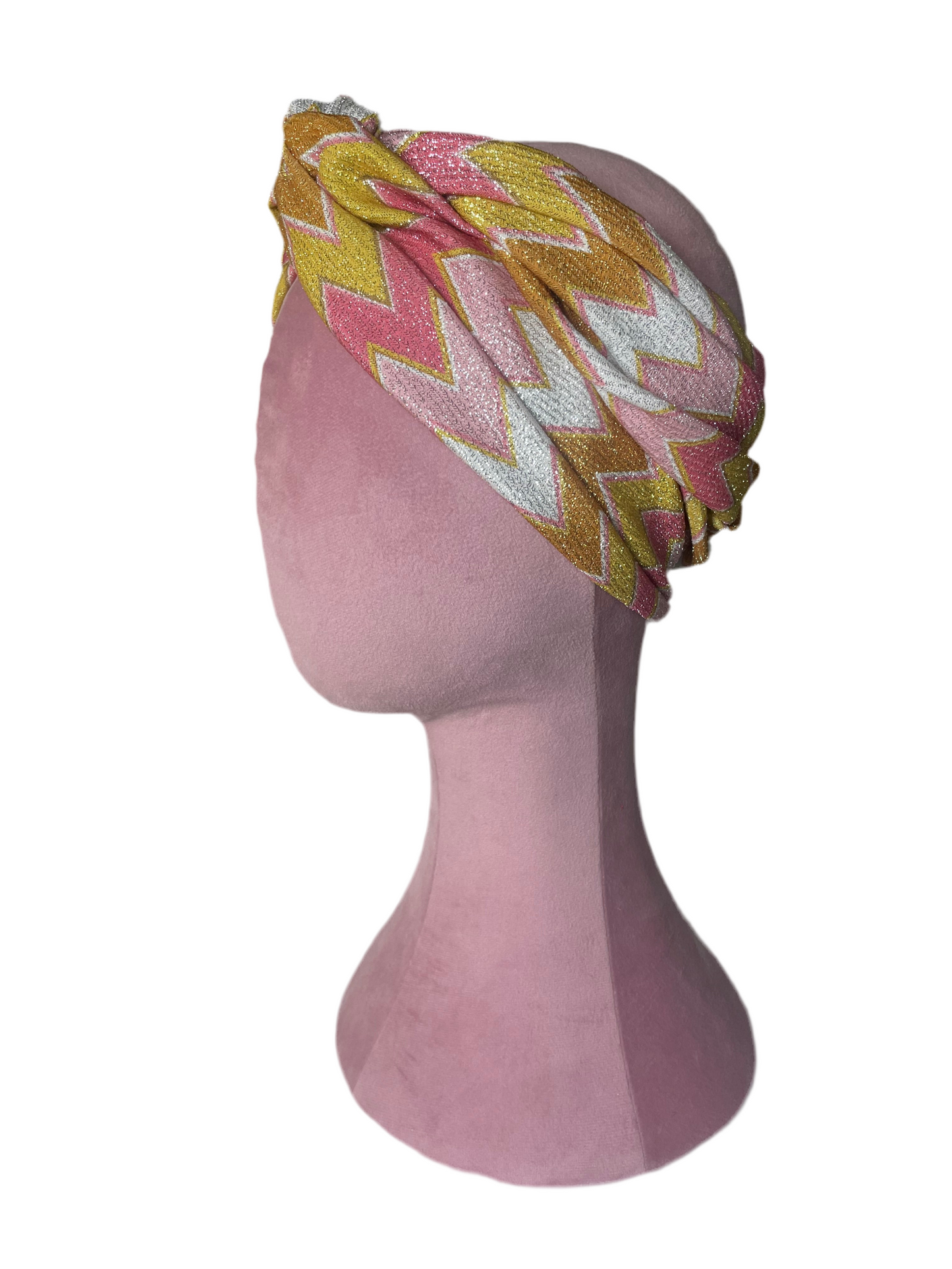 Chevron Metallic Pink/Gold Head Wrap