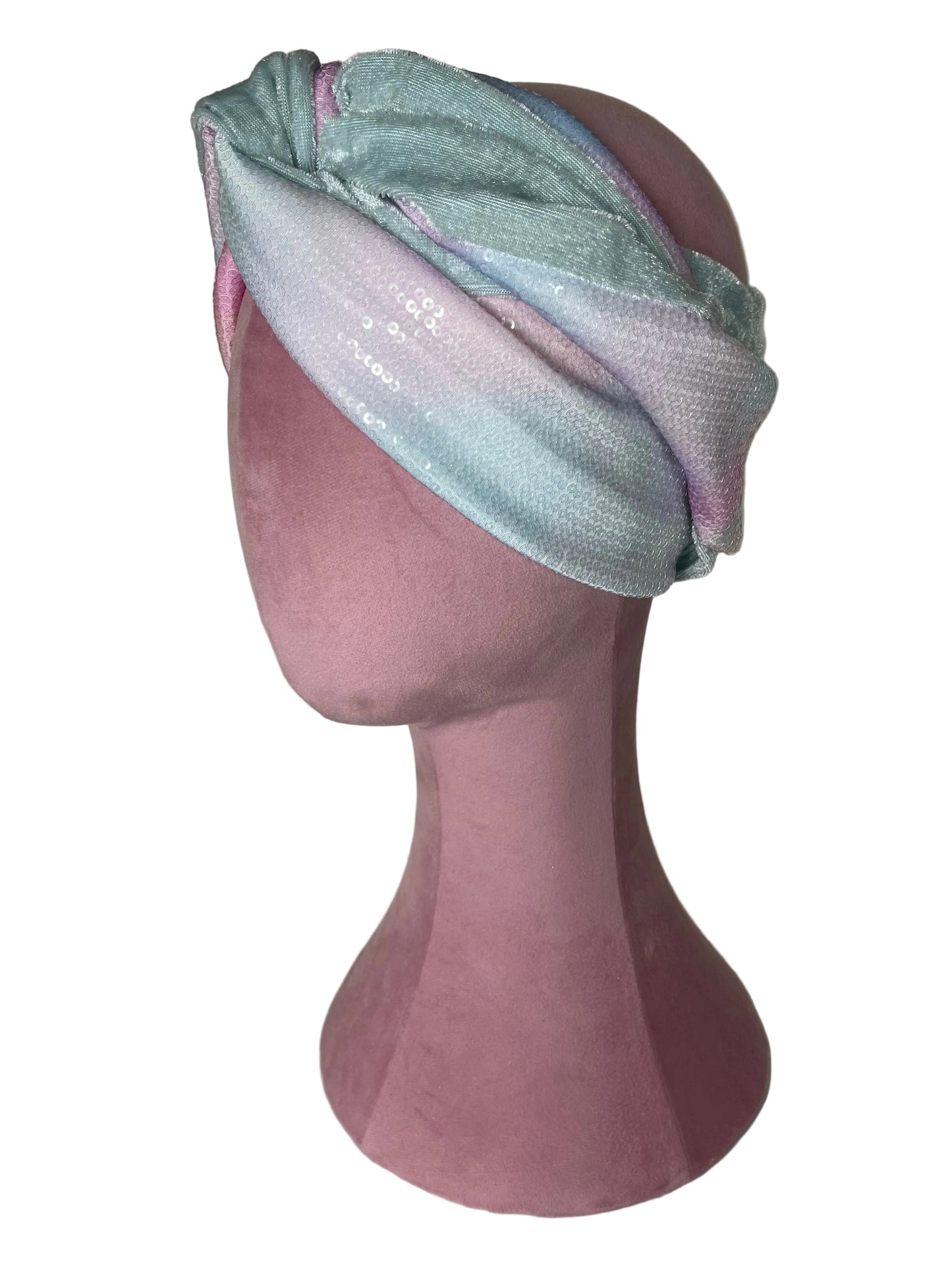 Pink/Blue Sequin Velvet Wrap