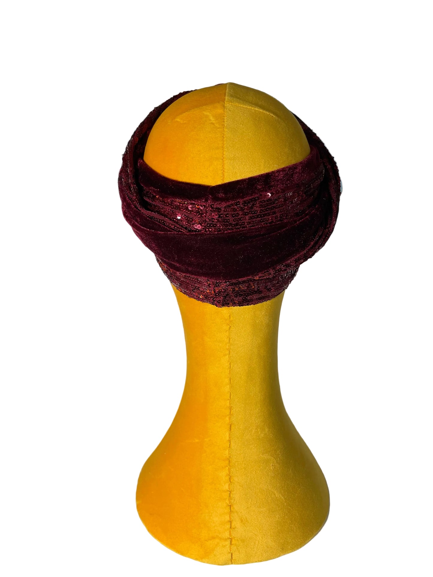 Dark Red Sequin Head Wrap