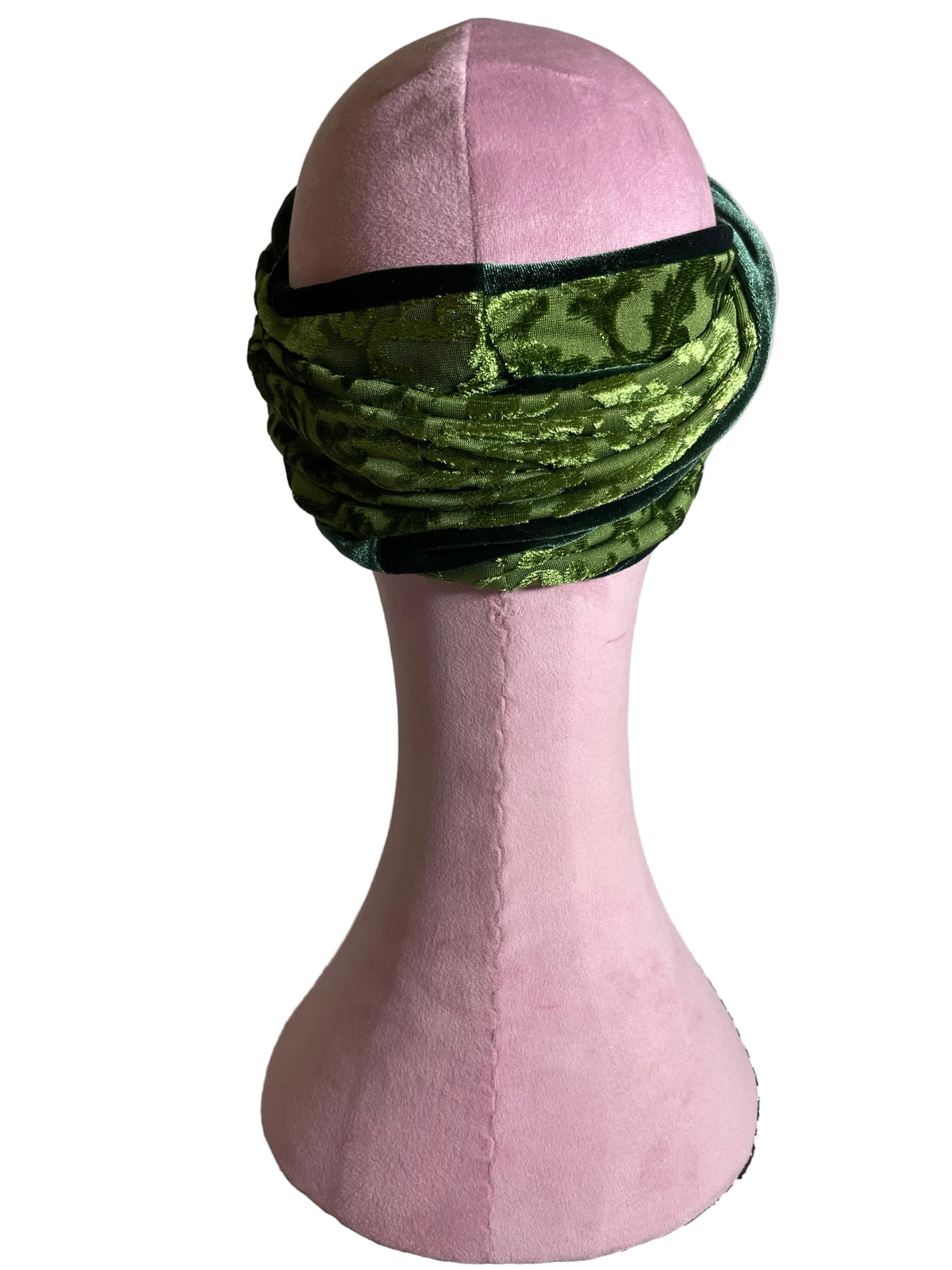 Green on Green Velvet Head Wrap