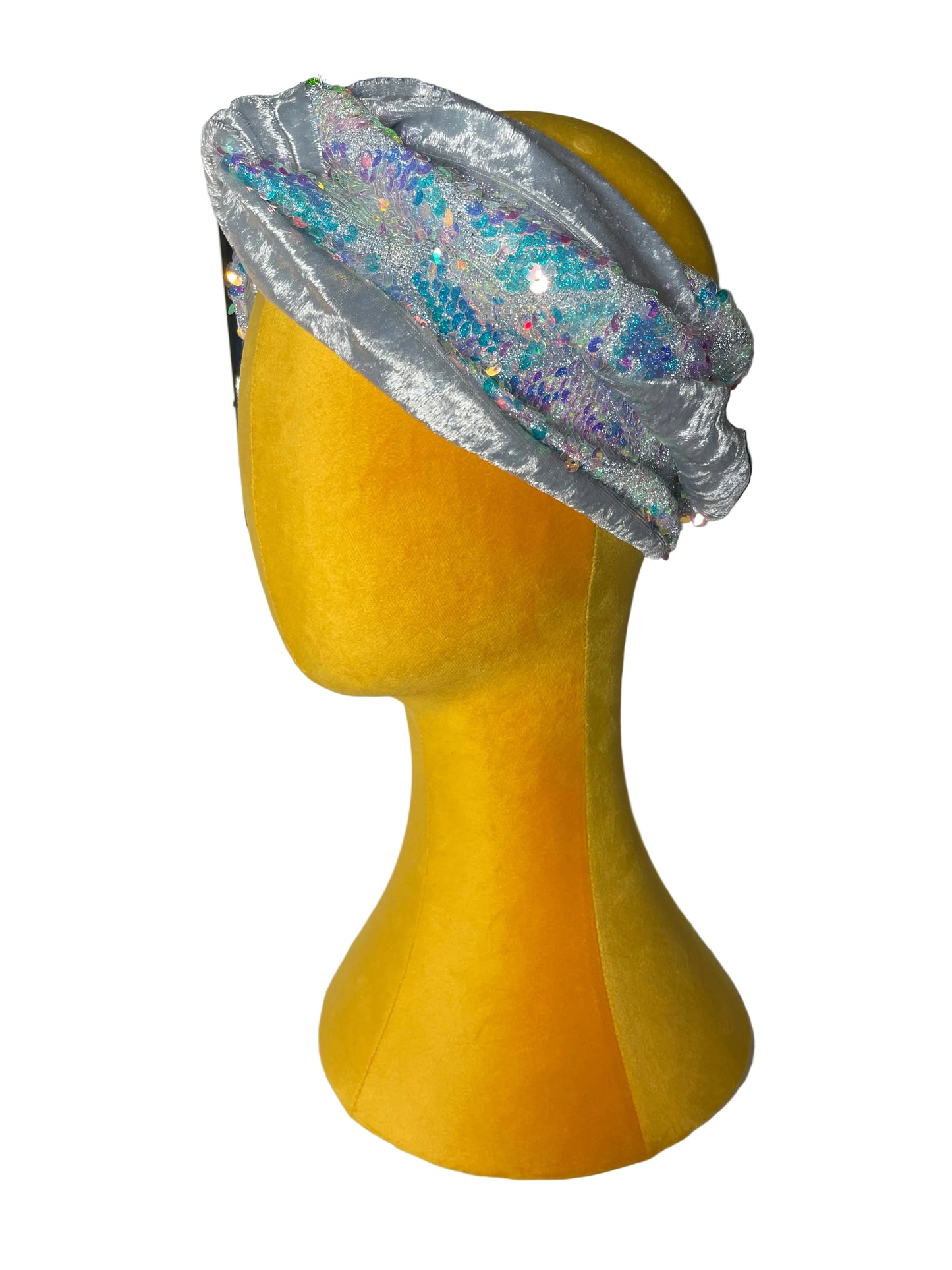 Silver/Iridescent Sequin Head Wrap