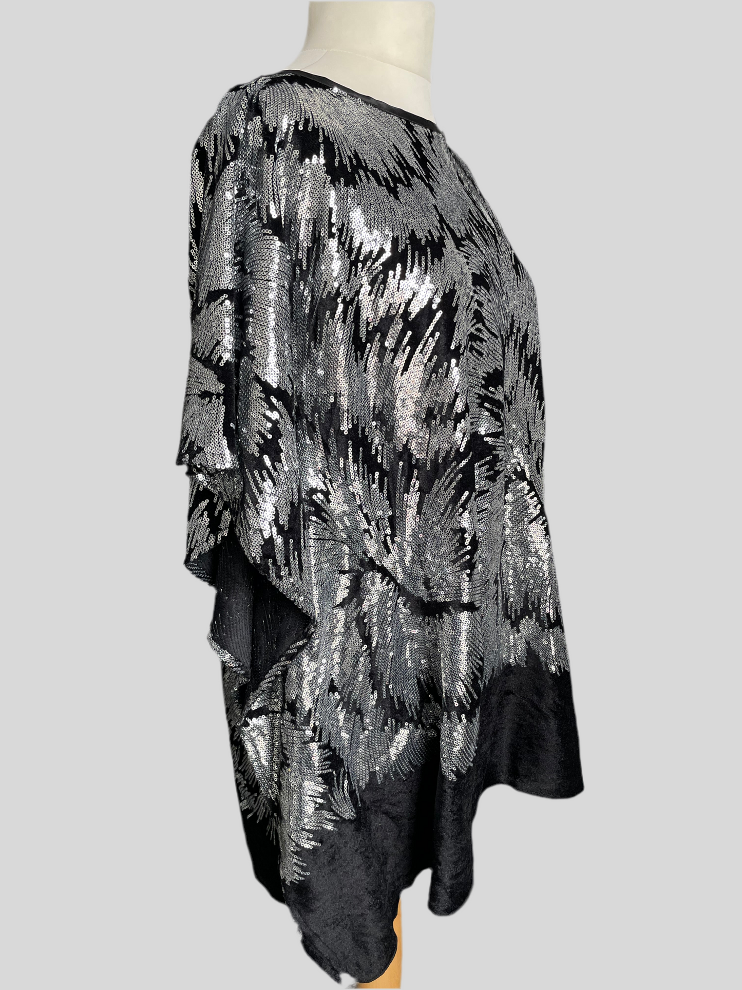 Silver Sequin Kaftan Mini