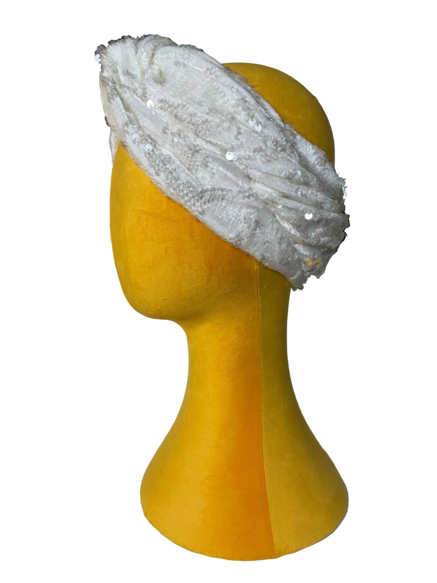 White/Iridescent Sequin Head Wrap