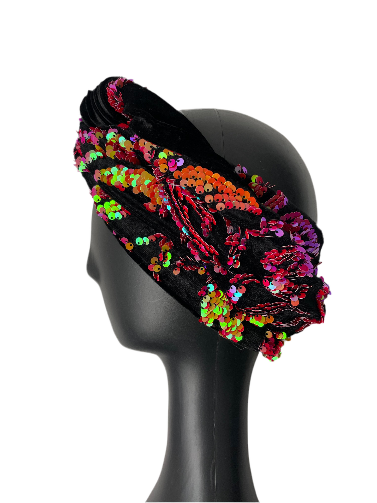 Pink and Orange Sequin Head Wraps