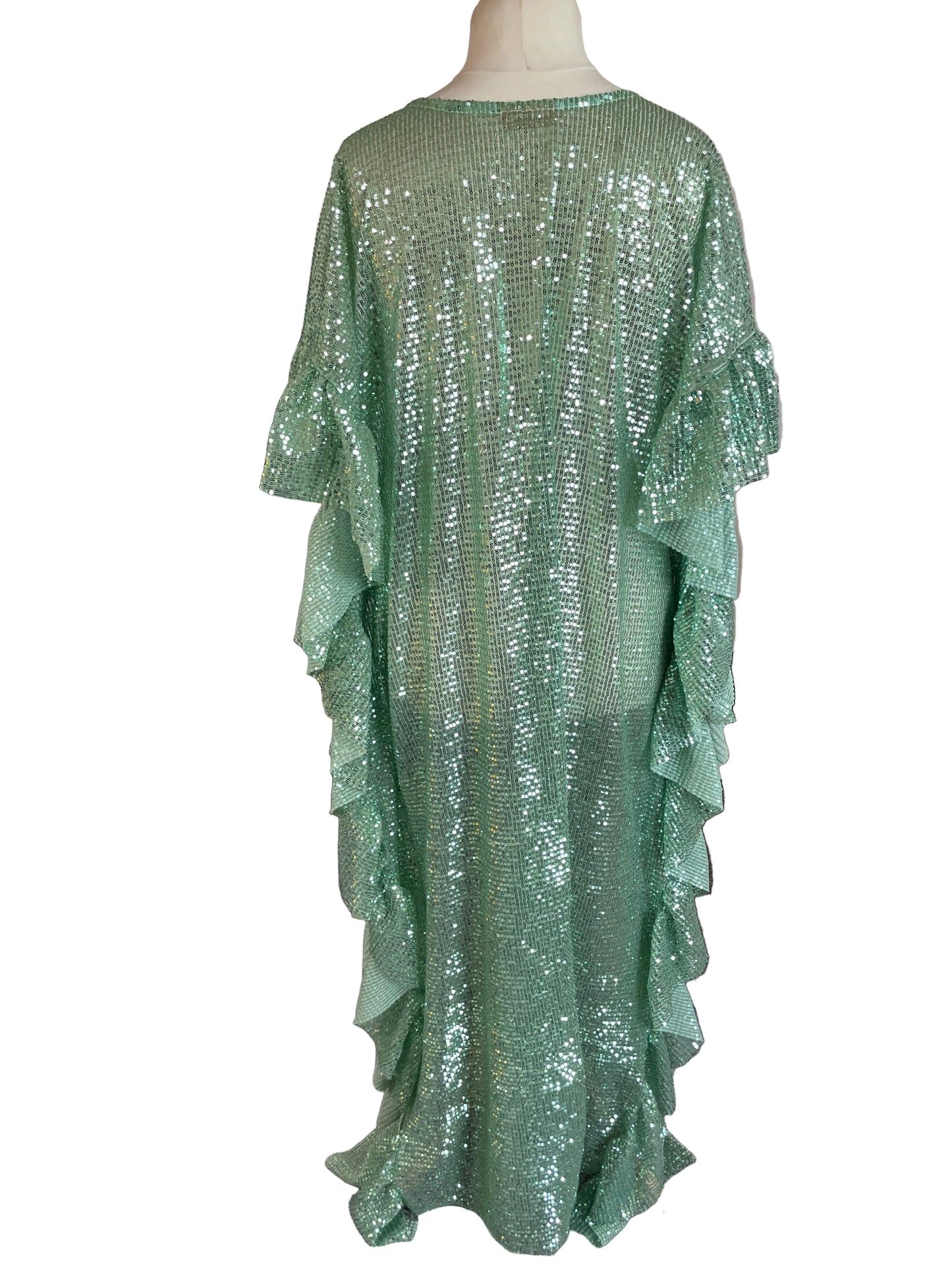 Pale Green Sequin ‘Estelle’ Kaftan