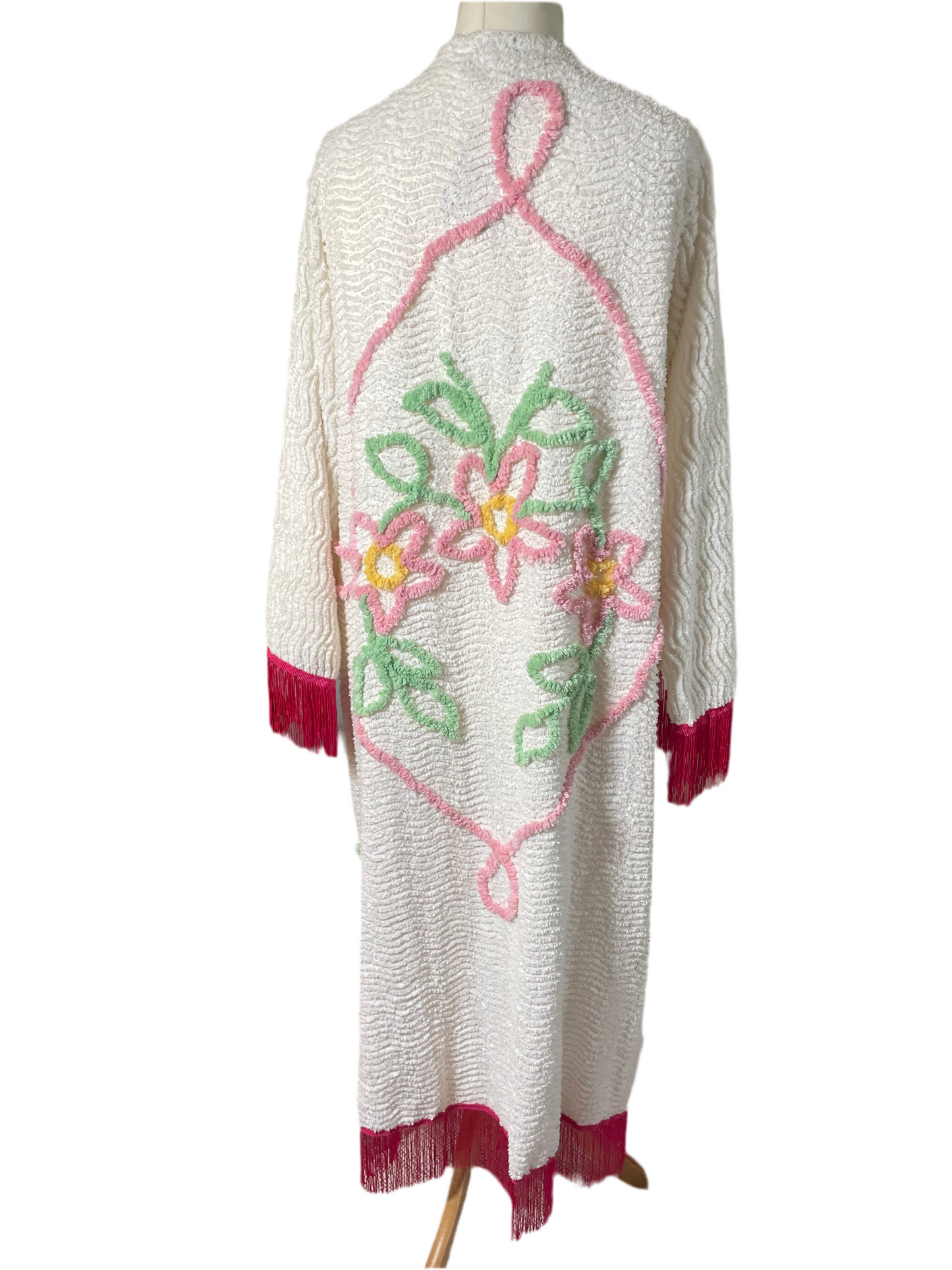 Vintage Blanket Fringe Duster Coat