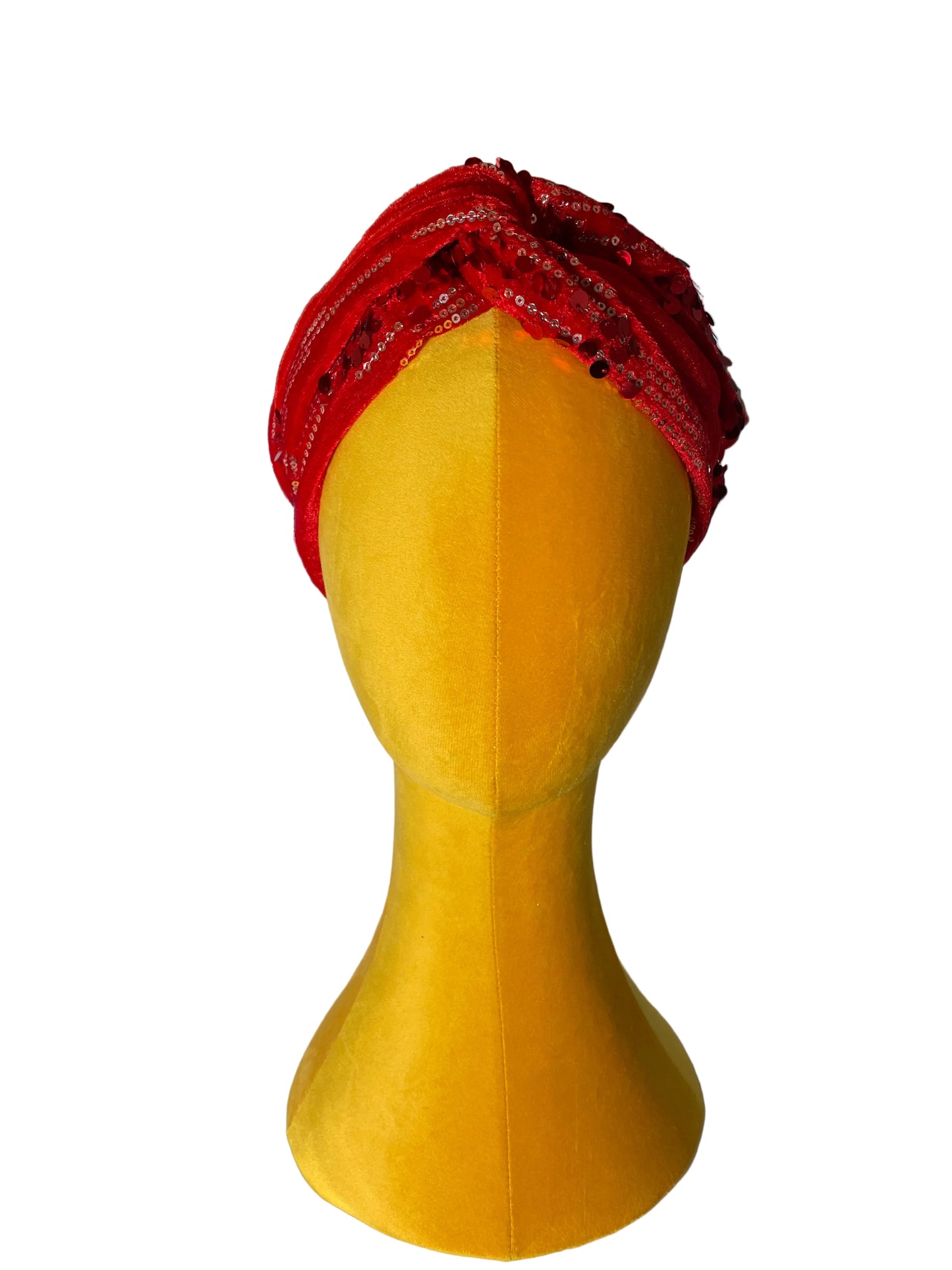 Red/Silver Sequin Head Wrap
