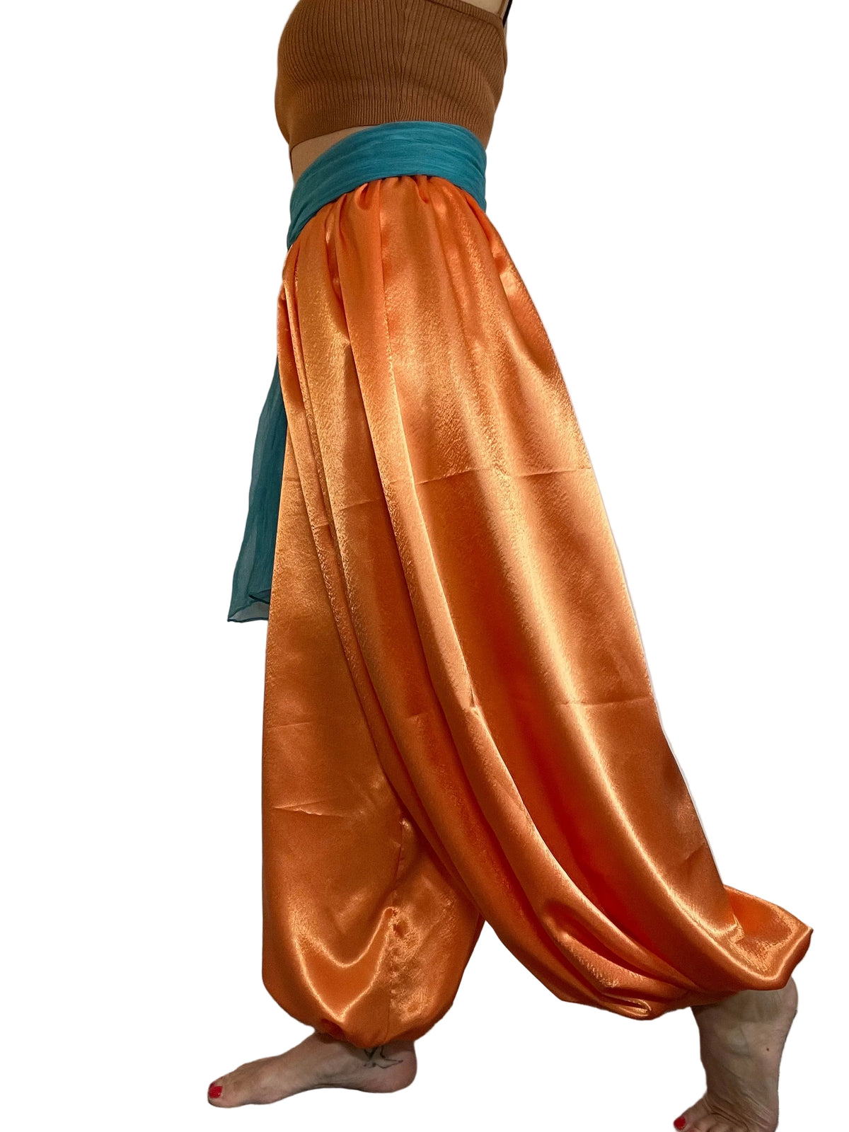 Orange Satin ‘Jeannie’ Pants