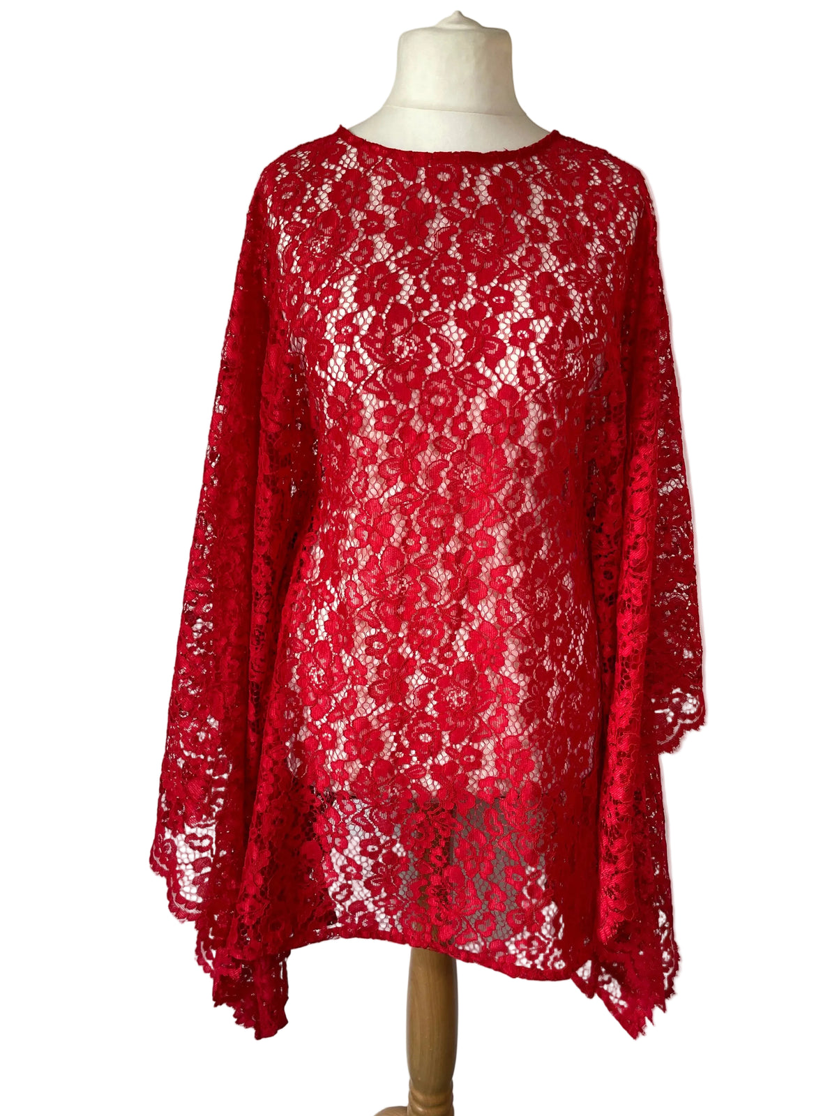 Red Lace Kaftan Mini