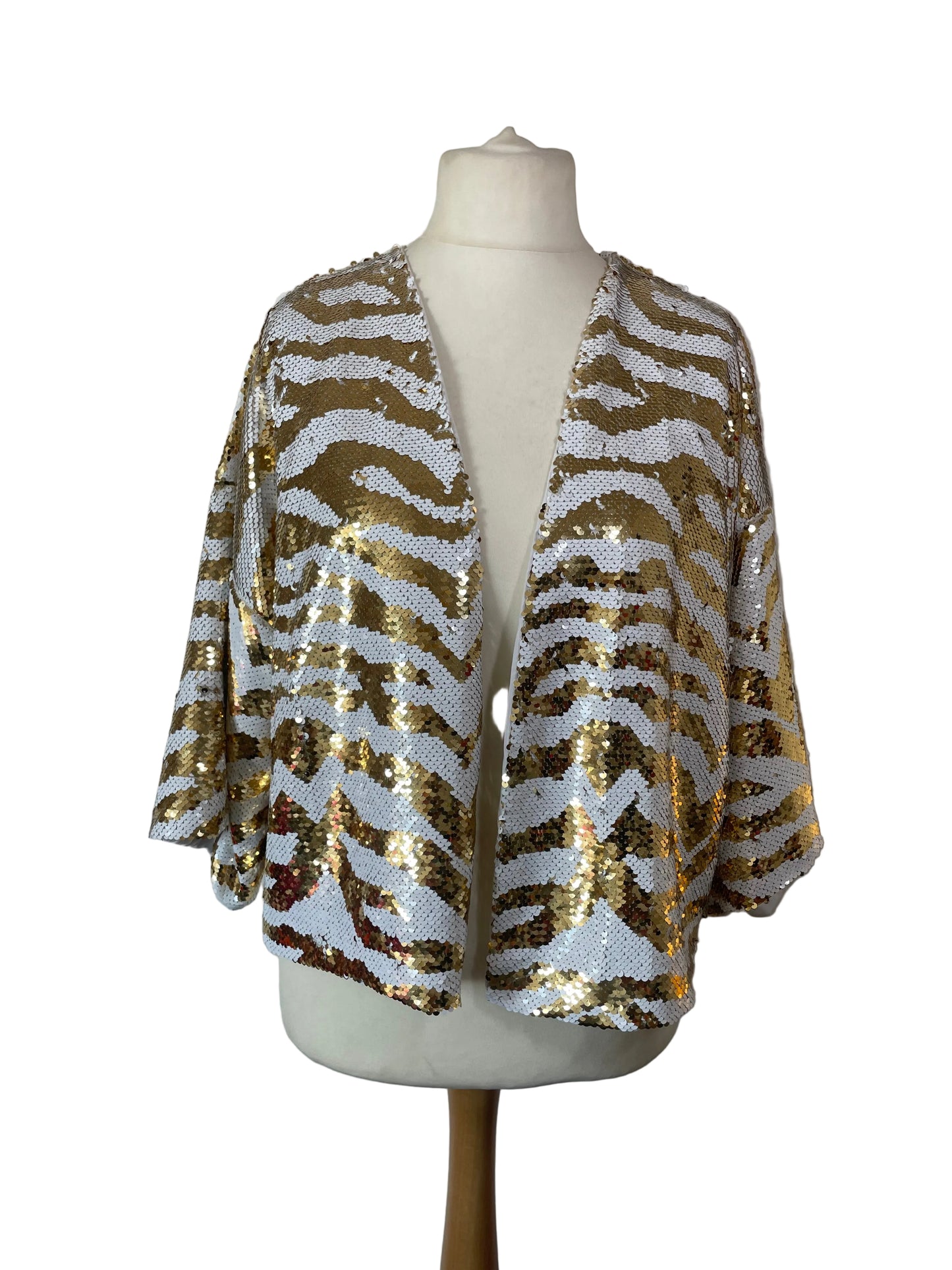 White/Gold Tiger Stripe ‘Loleatta’ Jacket