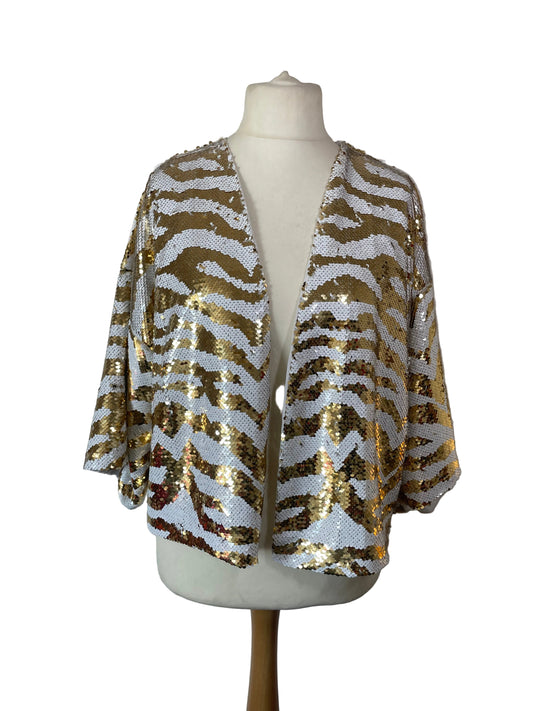 White/Gold Tiger Stripe ‘Loleatta’ Jacket