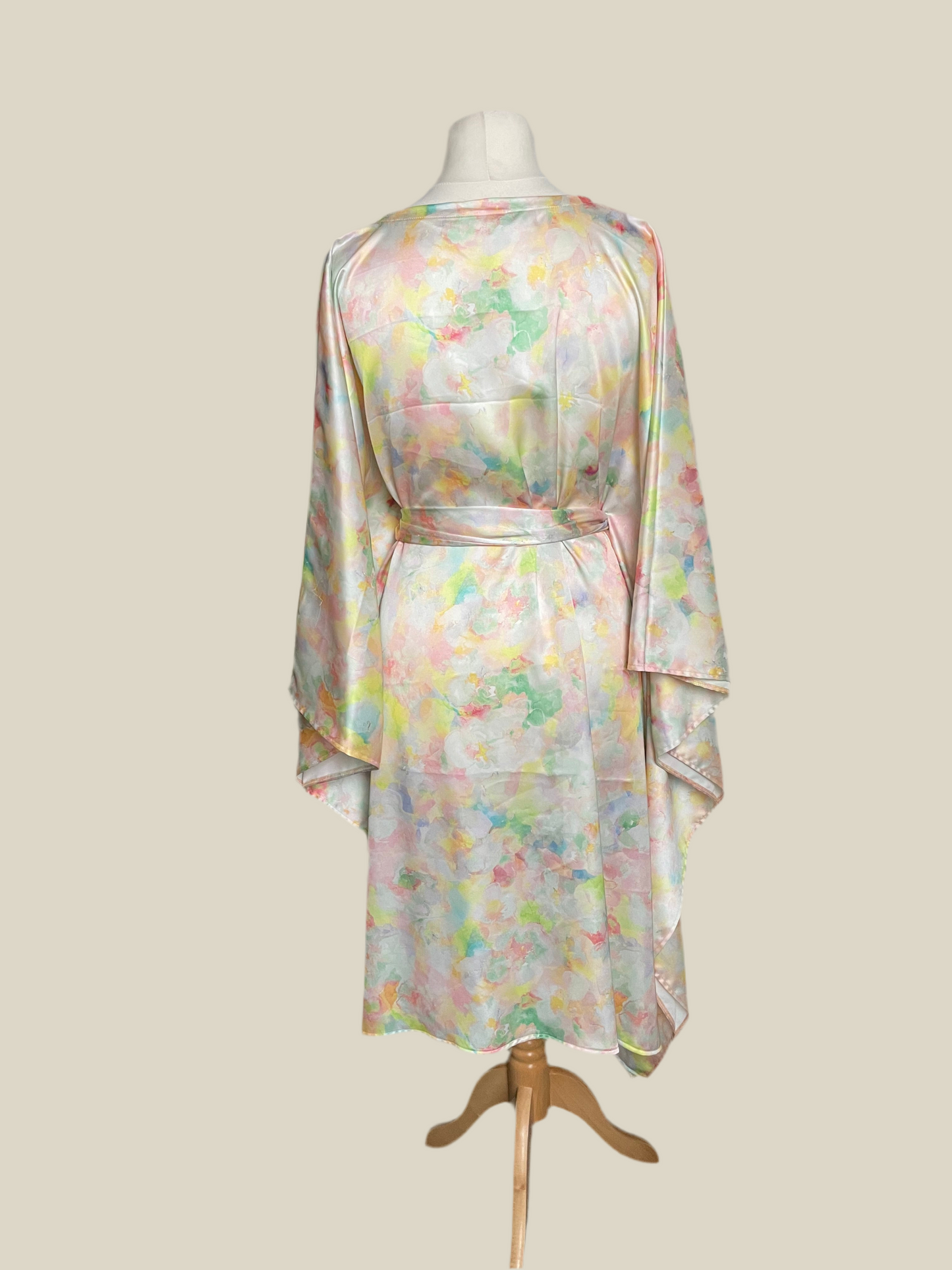 Marble Pastel Satin Midi Kaftan