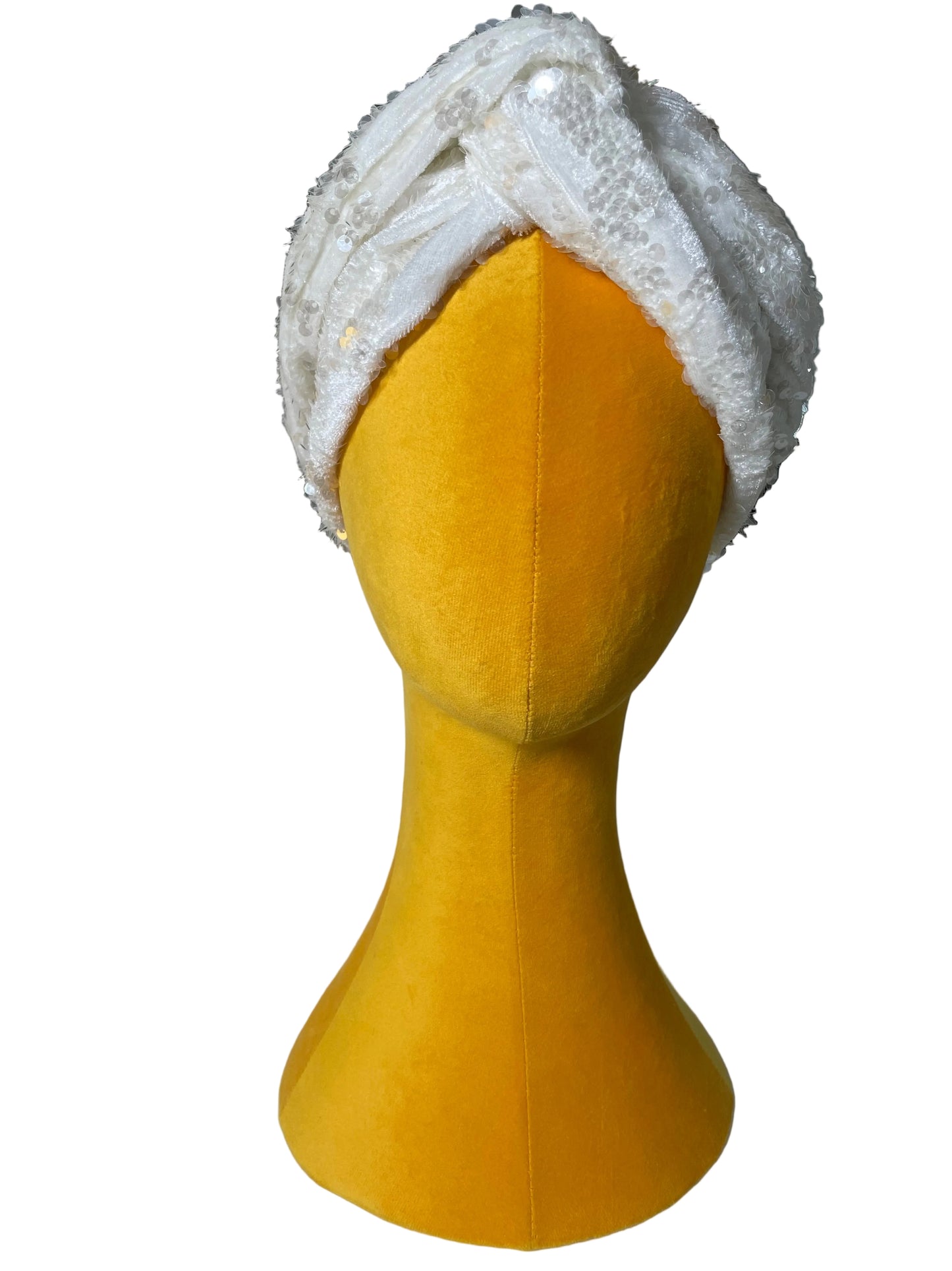 White/Iridescent Sequin Head Wrap