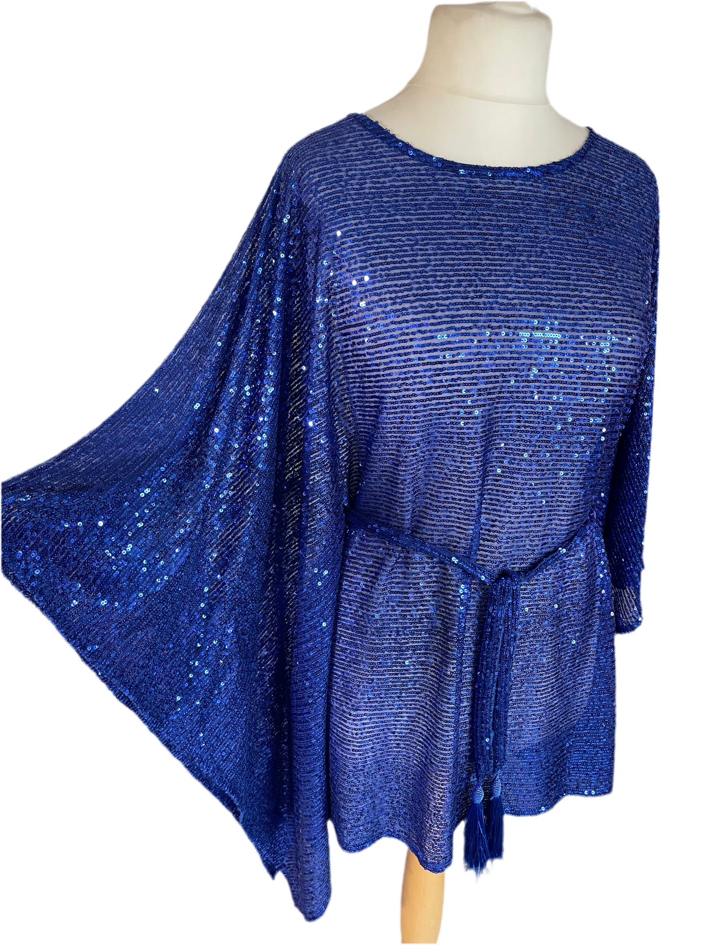 Cobalt Sequin Kaftan Mini
