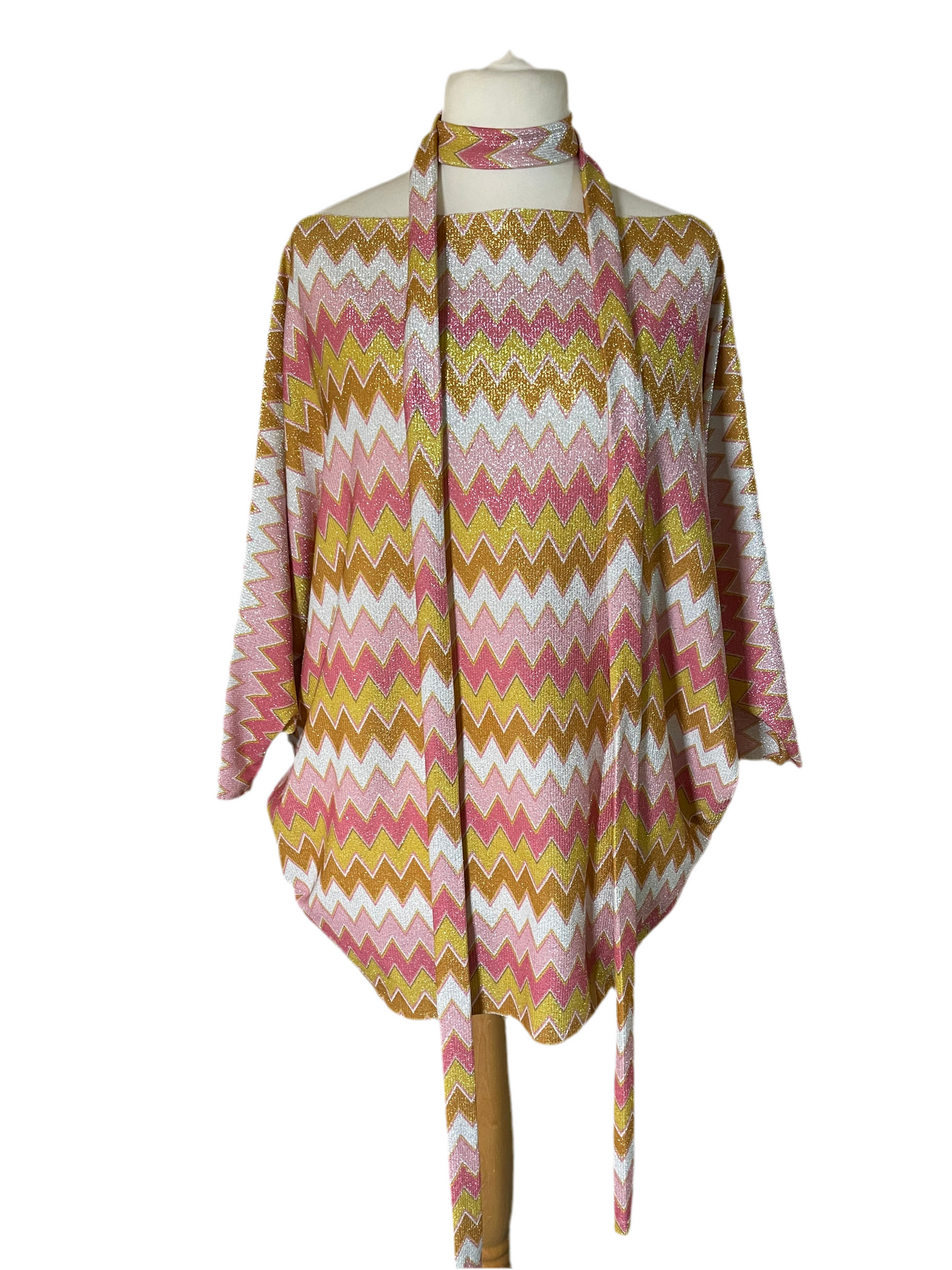 Metallic Lurex Chevron Batwing Mini