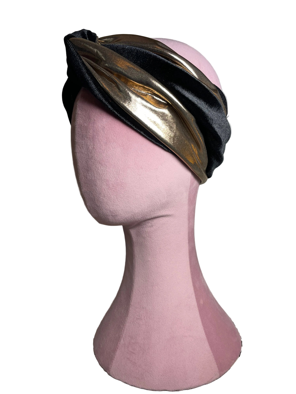 Gold on Black Head Wrap