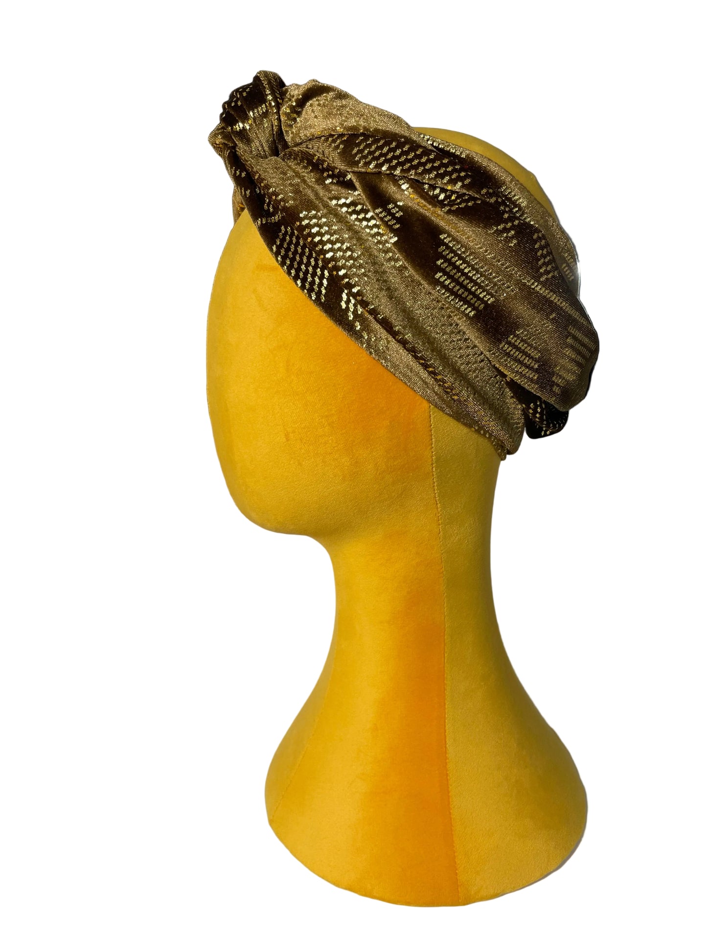 Golden Bronze Velvet Head Wrap