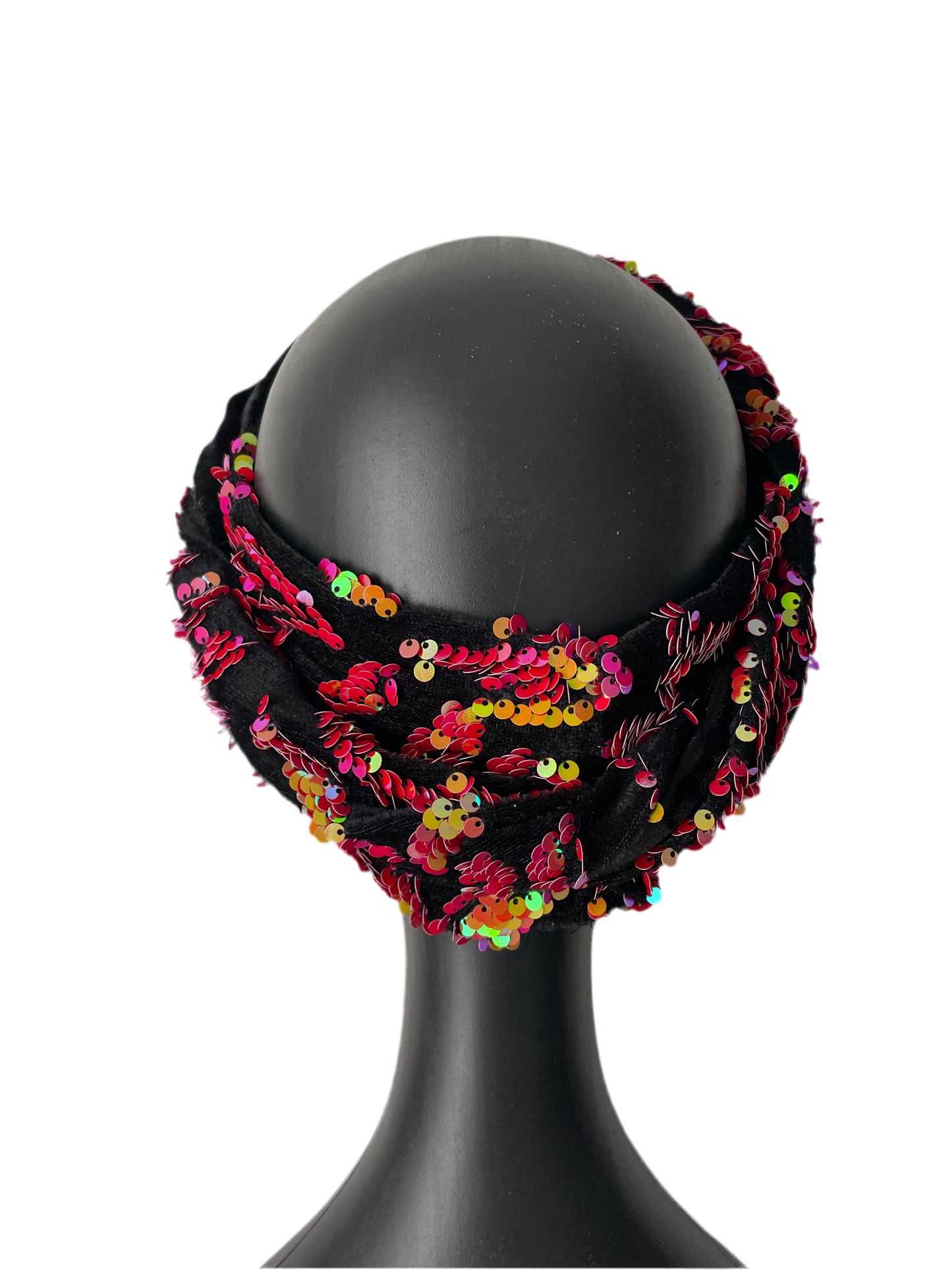 Pink and Orange Sequin Head Wraps