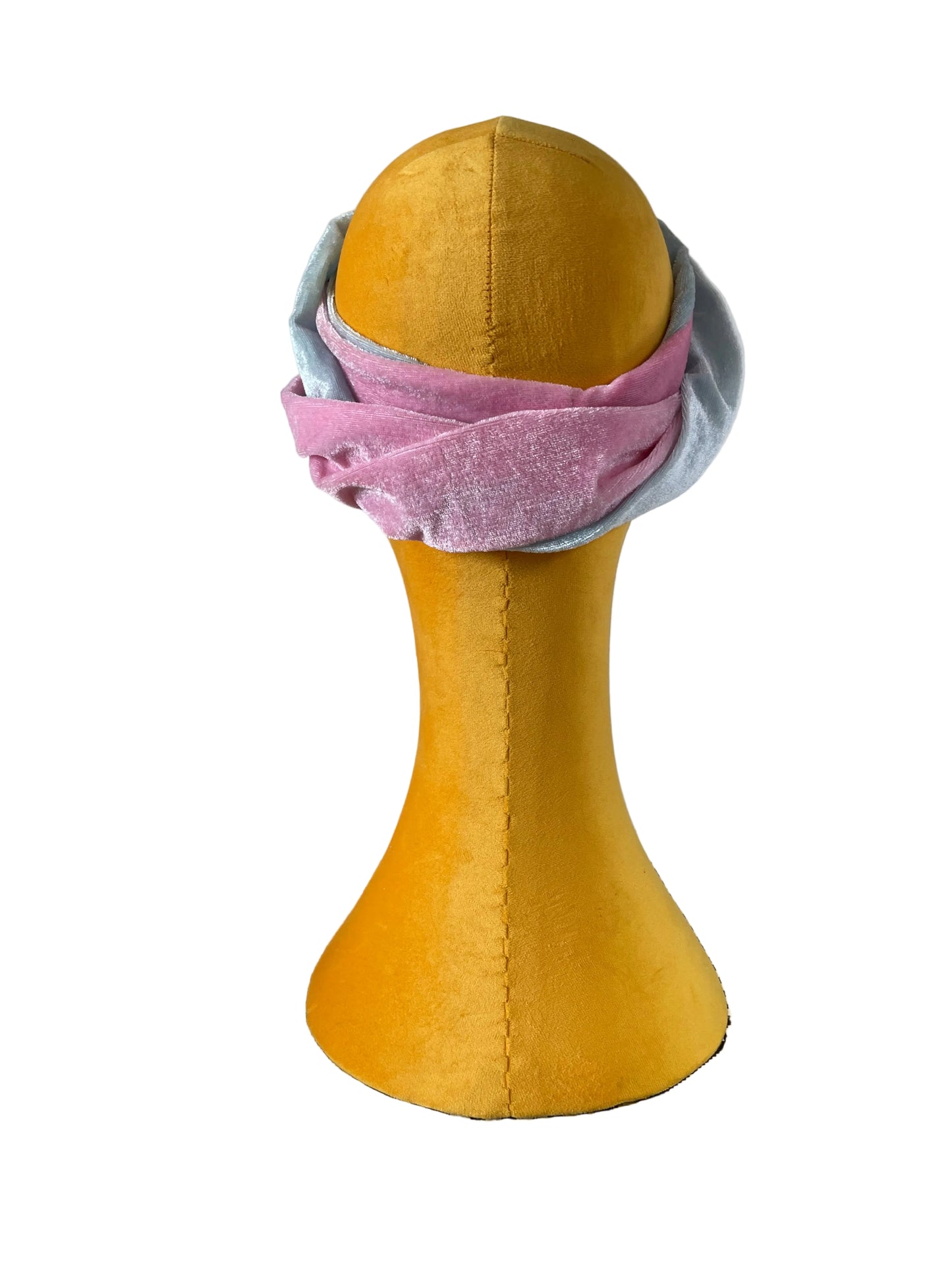 Pink/Blue Velvet Head Wrap