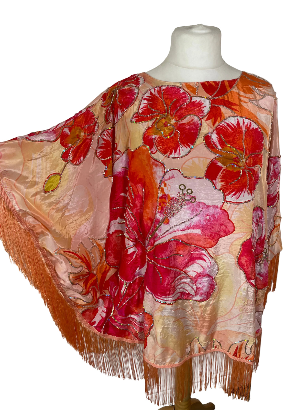 Peach Silk Beaded ‘Delilah’ Mini