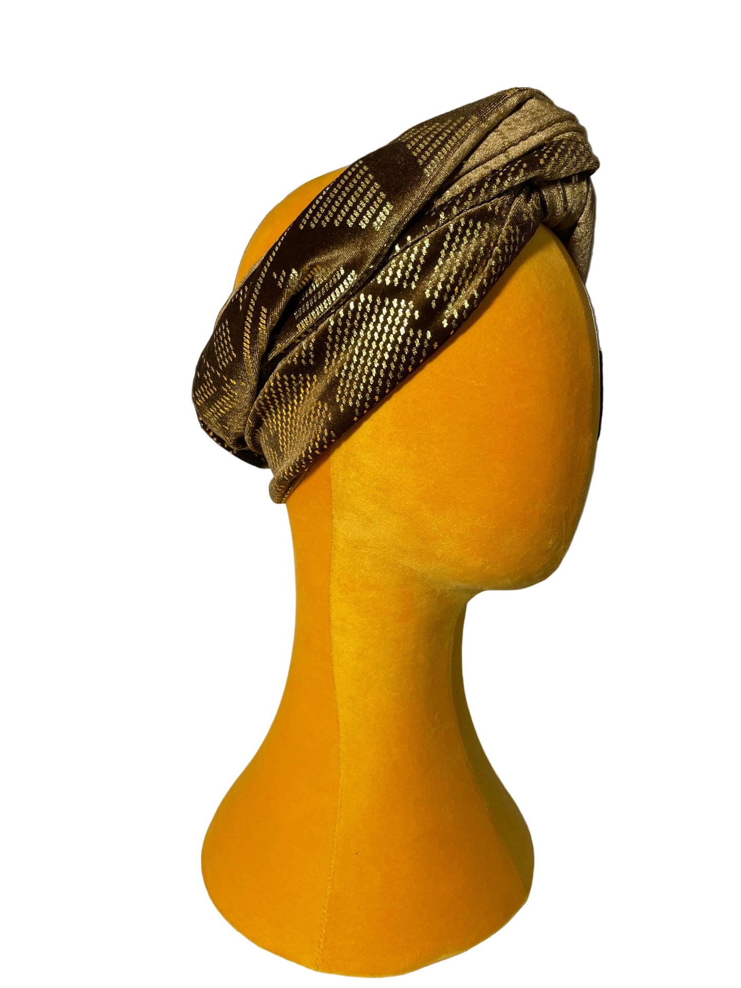 Golden Bronze Velvet Head Wrap