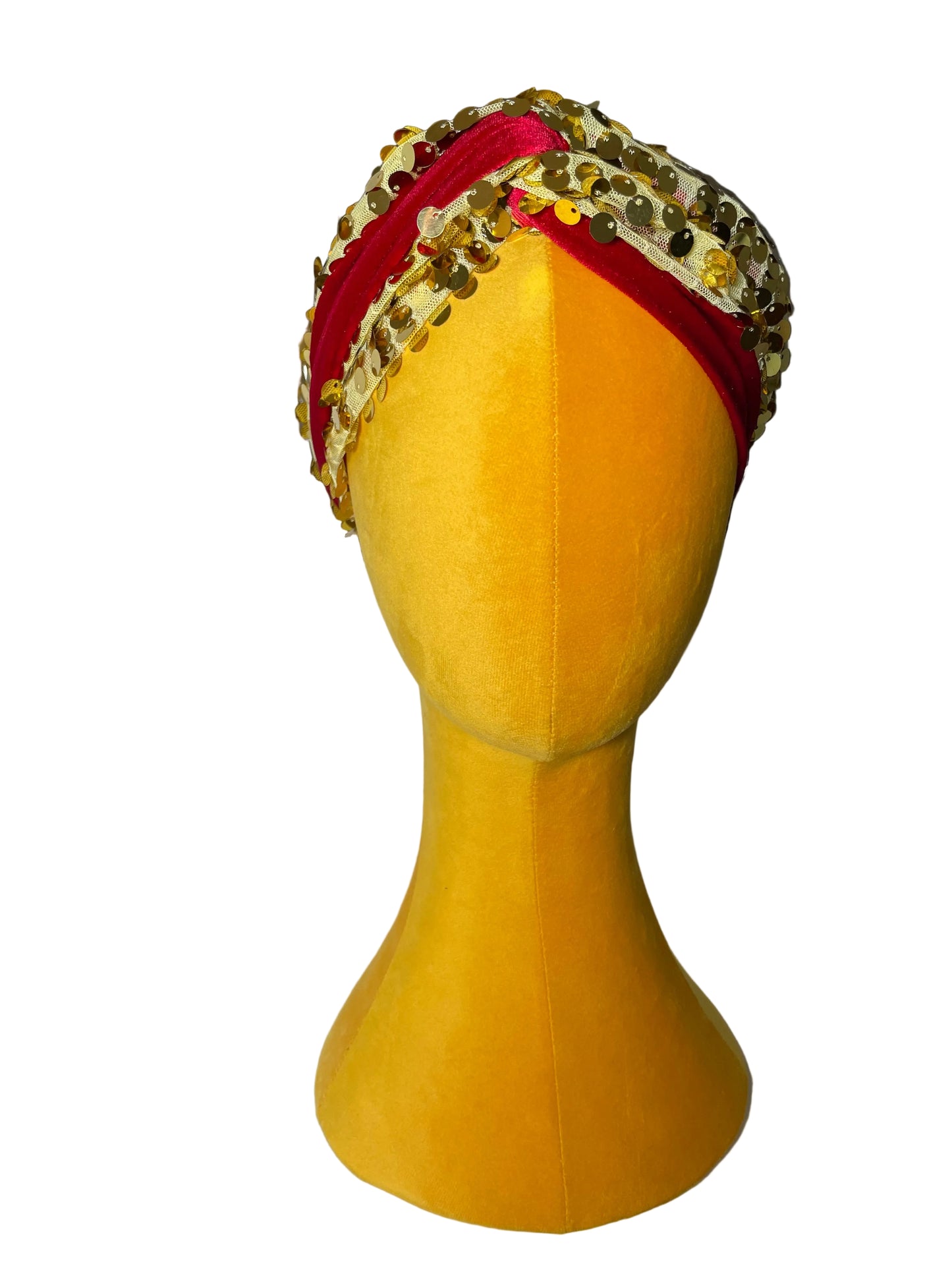 Red/Gold Sequin Head Wrap