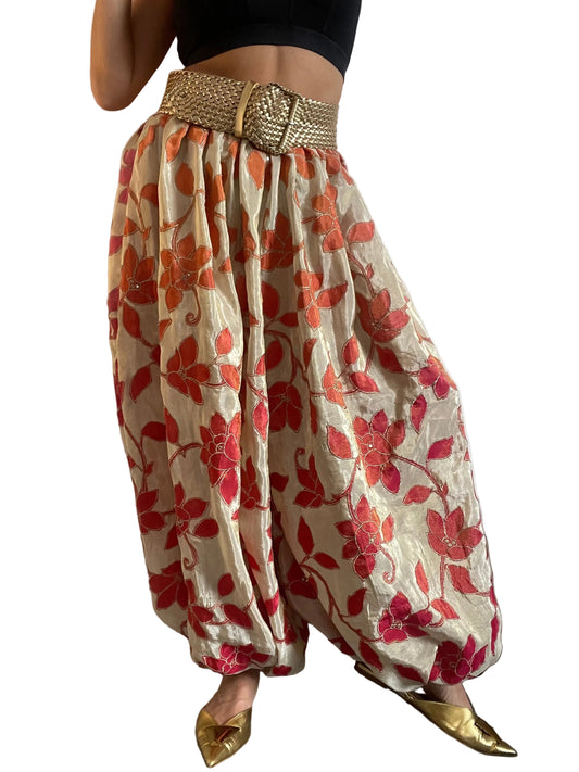 Silk Floral ‘Jeannie’ Trousers