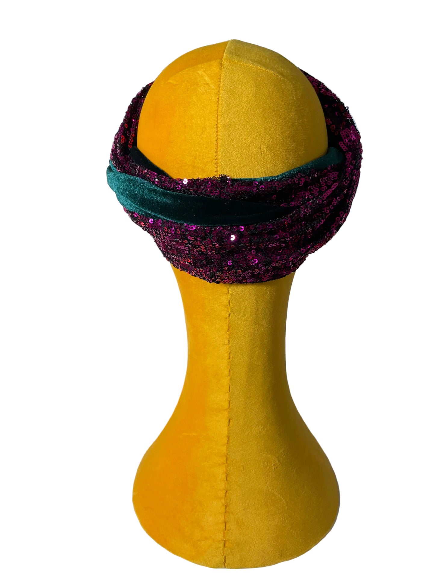 Emerald/Magenta Sequin Head Wrap