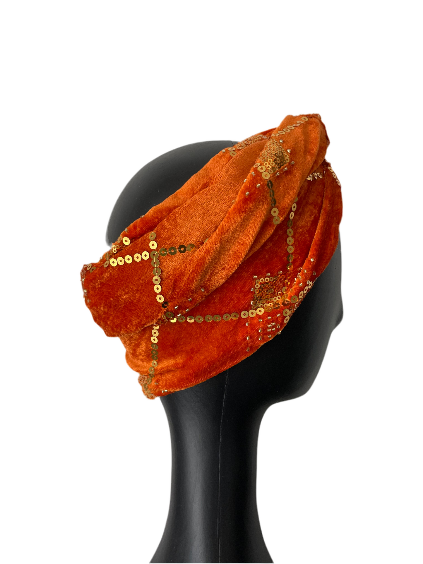 Tangerine and Gold Velvet Wrap