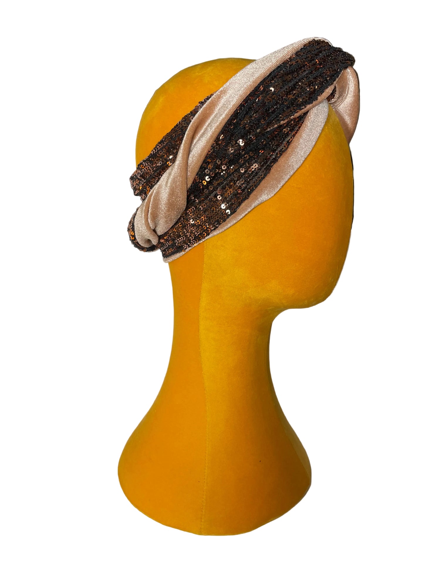 Nude/Bronze Sequin Head Wrap