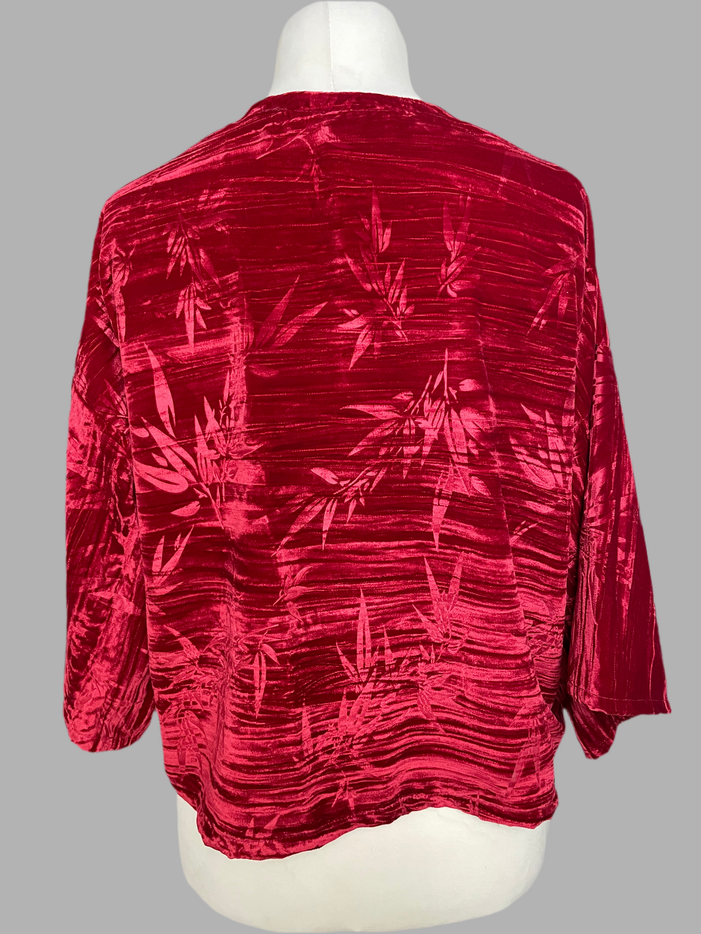 Red Cropped Kimono Jacket