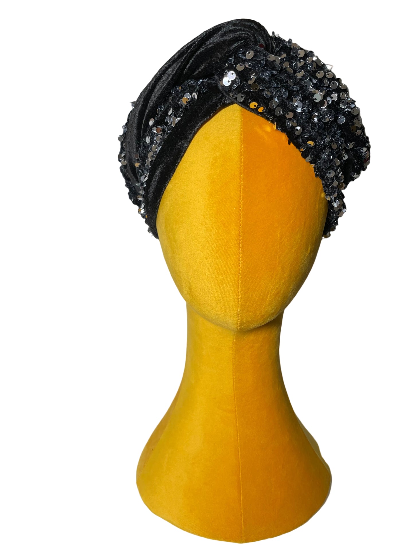 Black/Silver Sequin Head Wrap