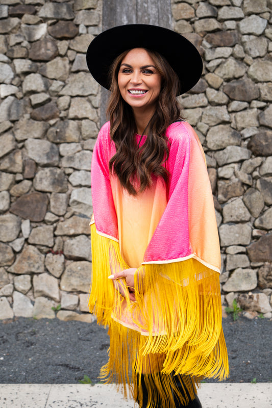 Pink/Yellow Ombre ‘Delilah’ Fringe Mini