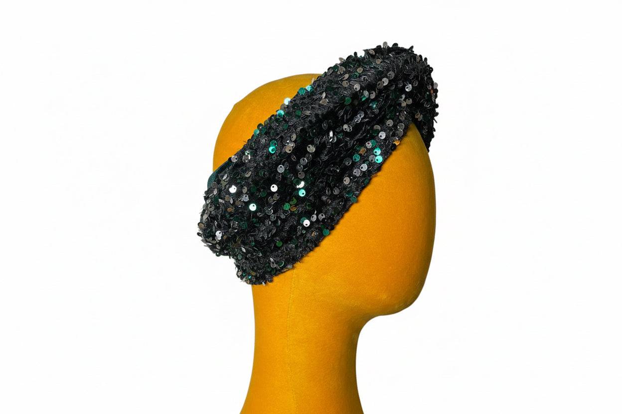 Green/Silver Sequin Head Wrap