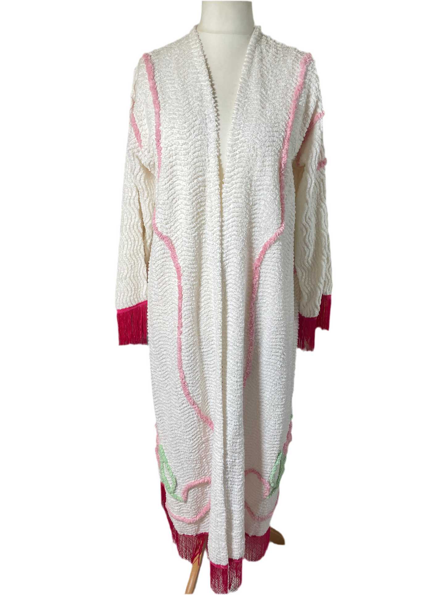 Vintage Blanket Fringe Duster Coat