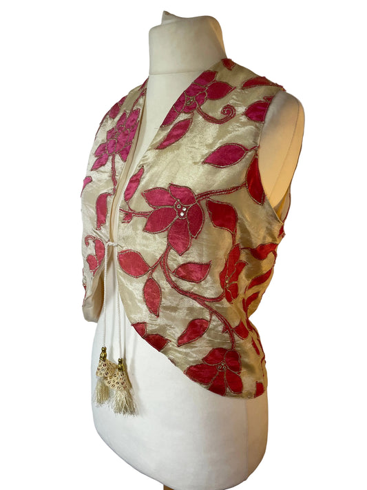 Floral Silk Embroidered Waistcoat