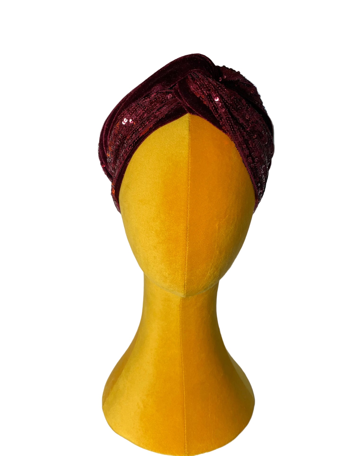 Dark Red Sequin Head Wrap