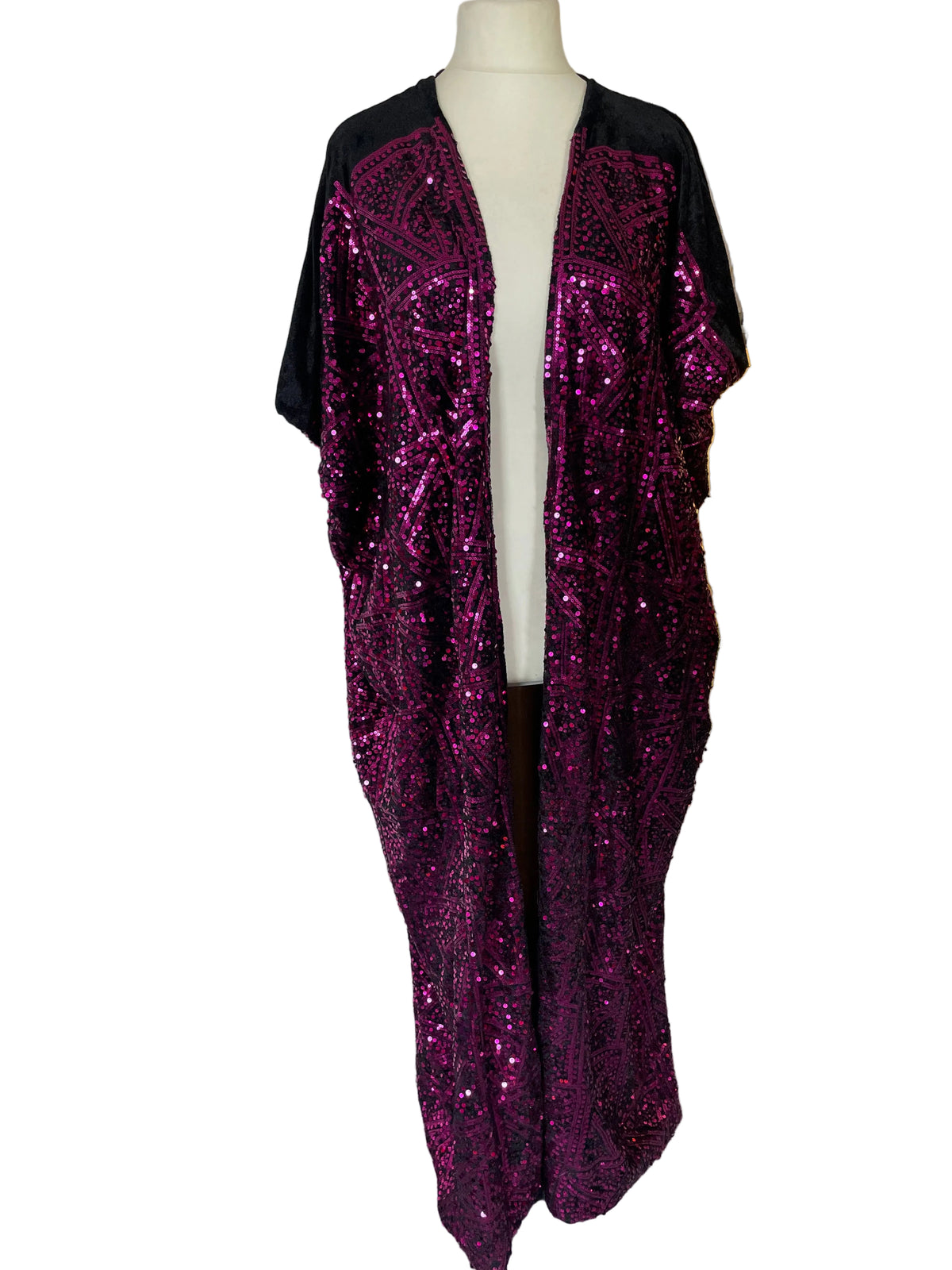 Magenta Sequin Kimono