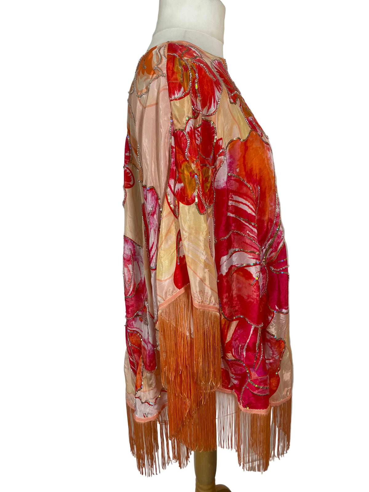 Peach Silk Beaded ‘Delilah’ Mini