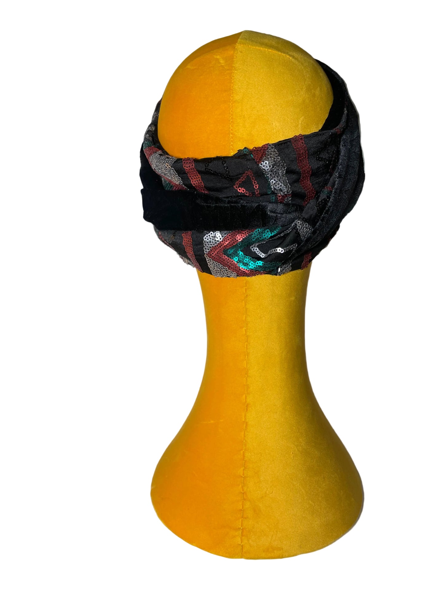 Black/Aztec Sequin Head Wrap