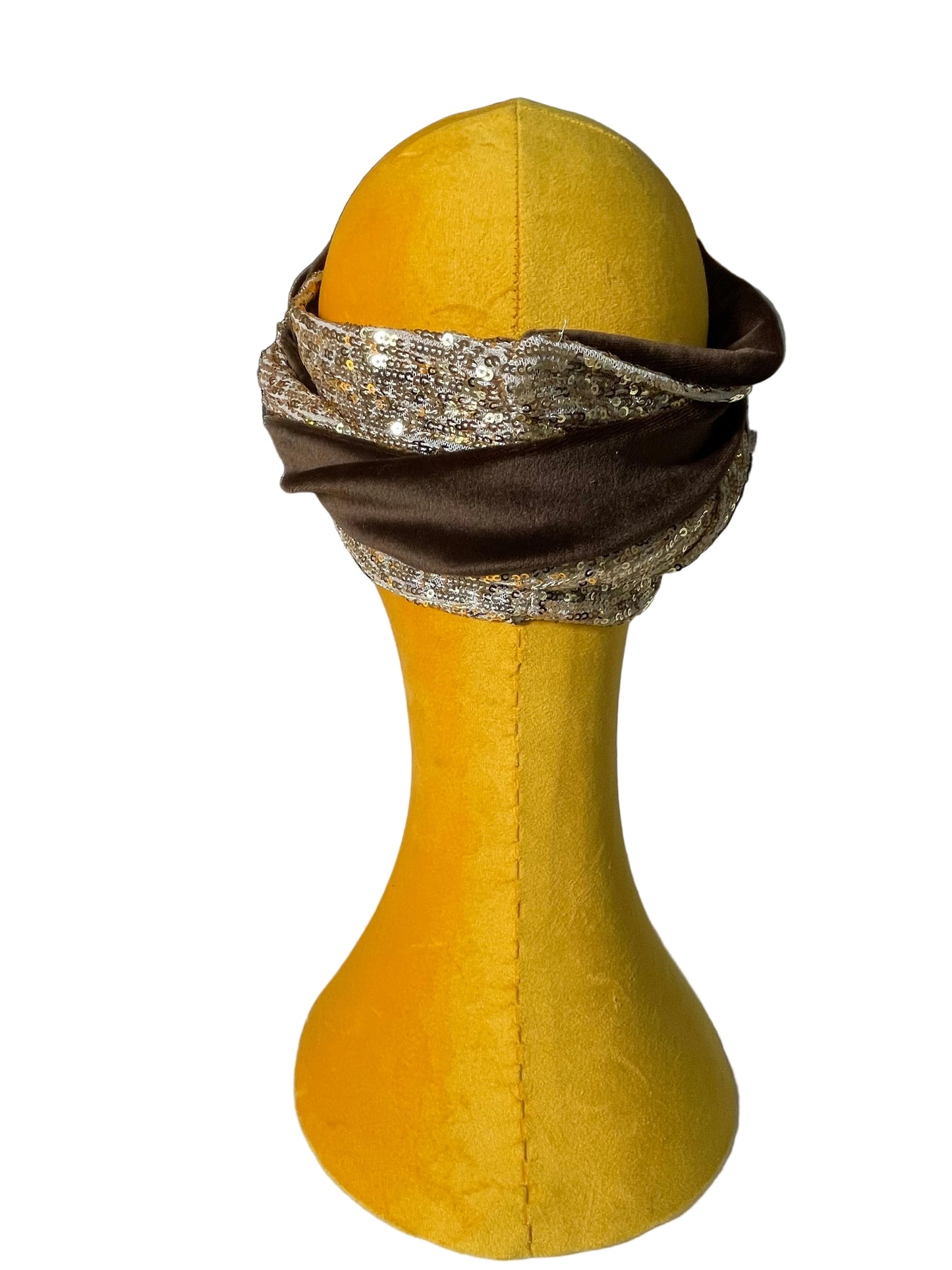Brown/Gold Sequin Head Wrap