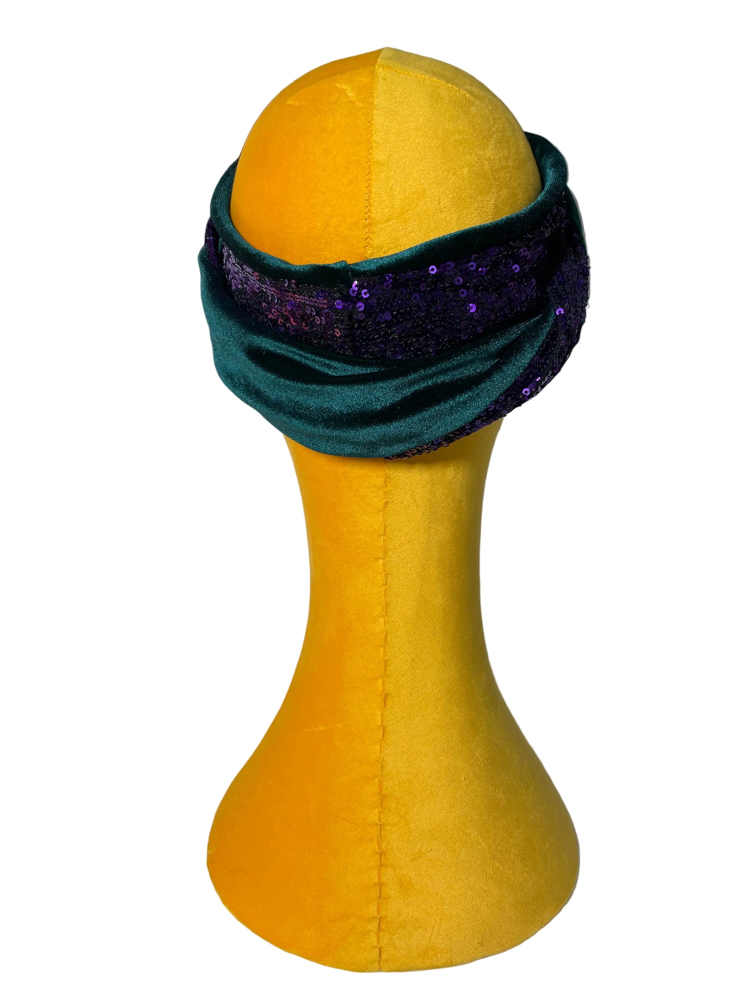 Emerald/Purple Sequin Head Wrap