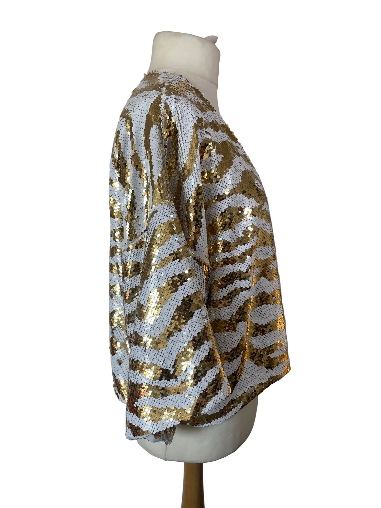 White/Gold Tiger Stripe ‘Loleatta’ Jacket
