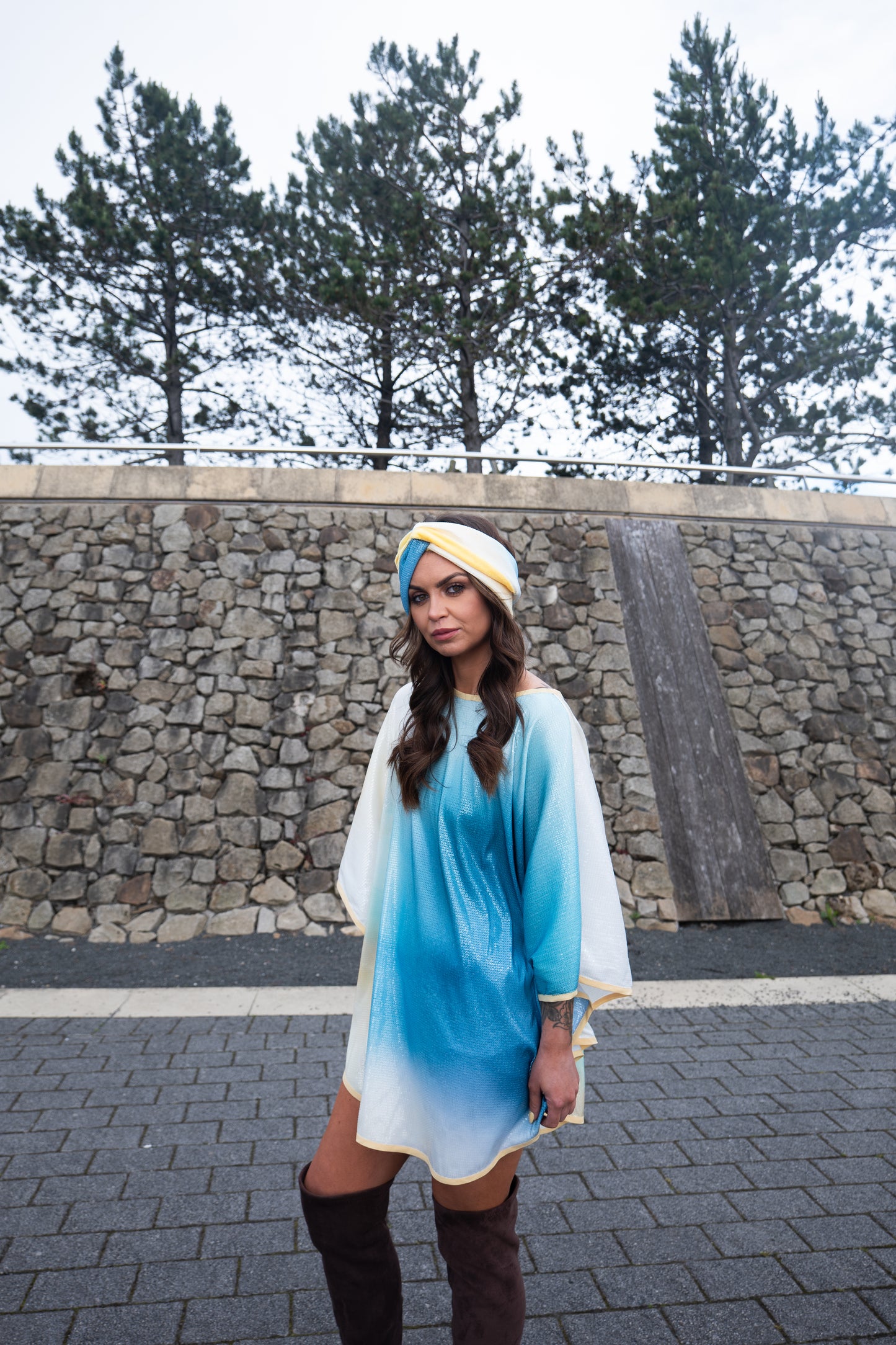 Blue/Lemon Tie Dye Sequin ‘Delilah’ Mini