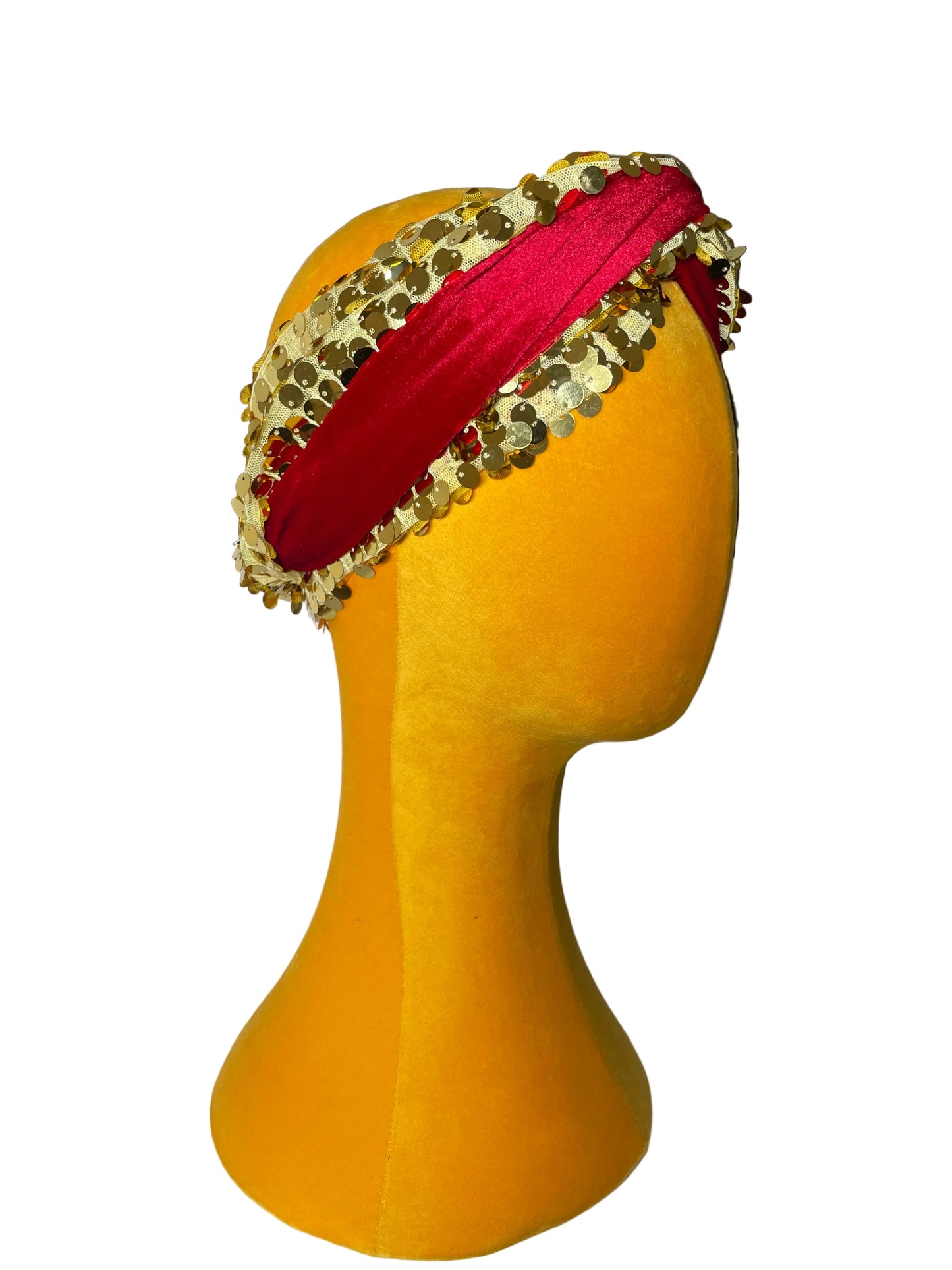 Red/Gold Sequin Head Wrap