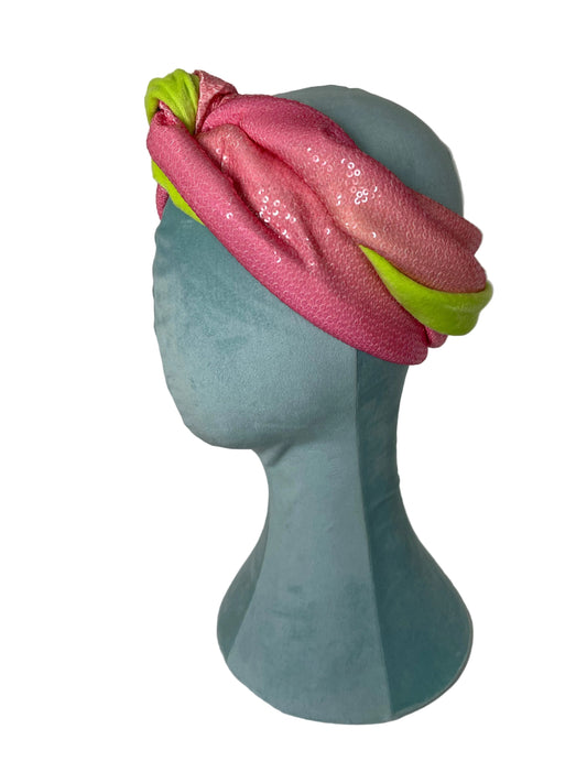 Green/Pink Sequin Velvet Wrap