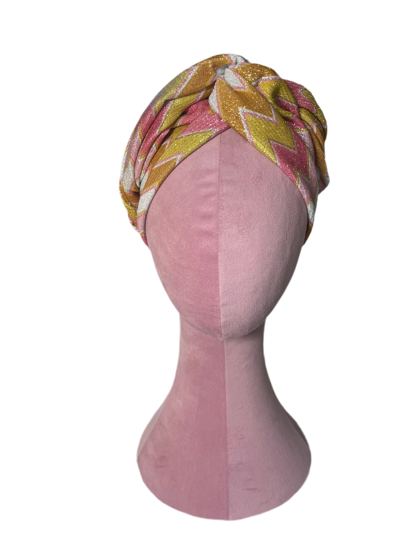 Chevron Metallic Pink/Gold Head Wrap