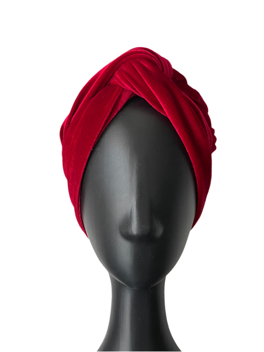 Red Velour Head Wrap