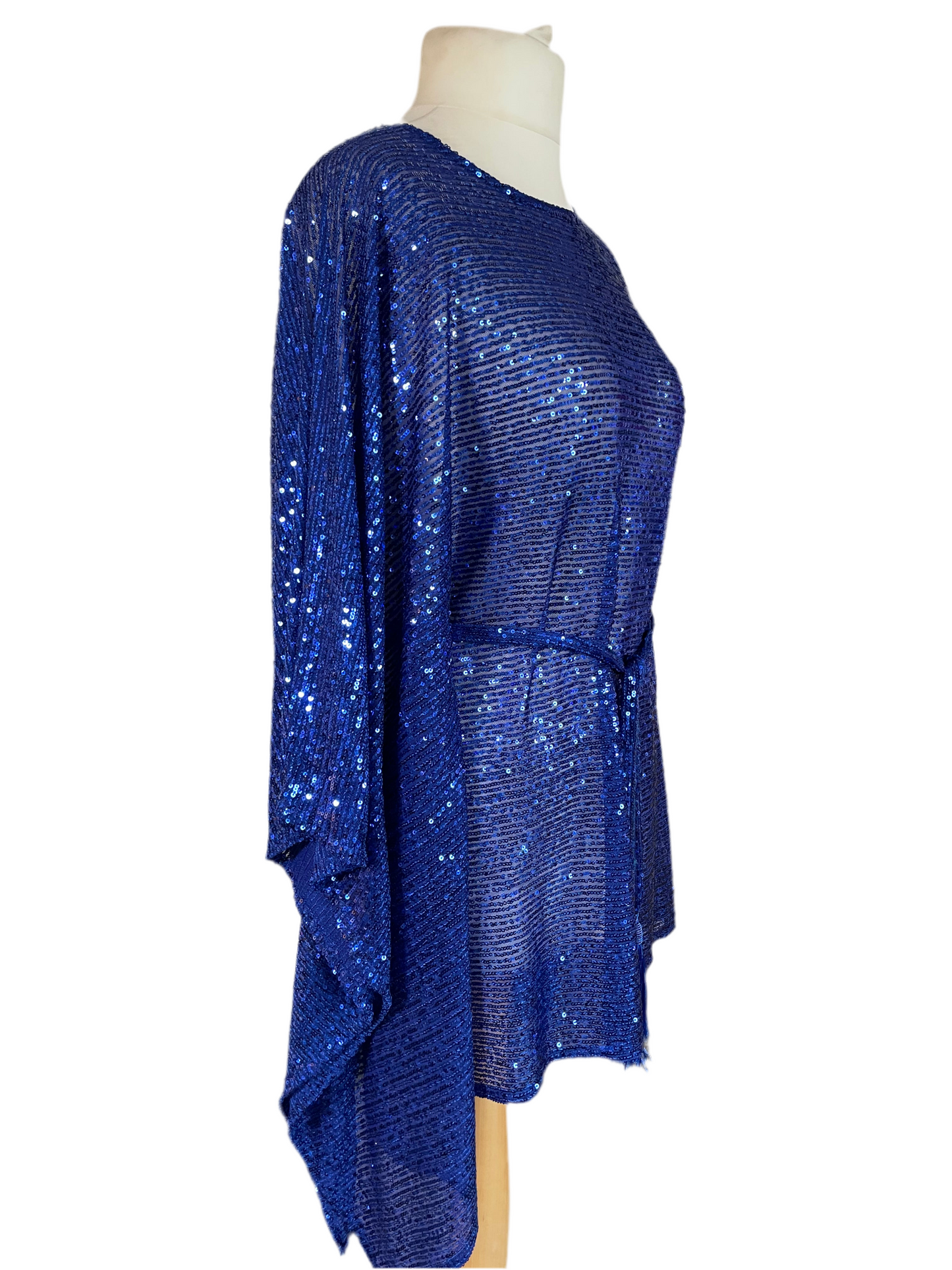 Cobalt Sequin Kaftan Mini